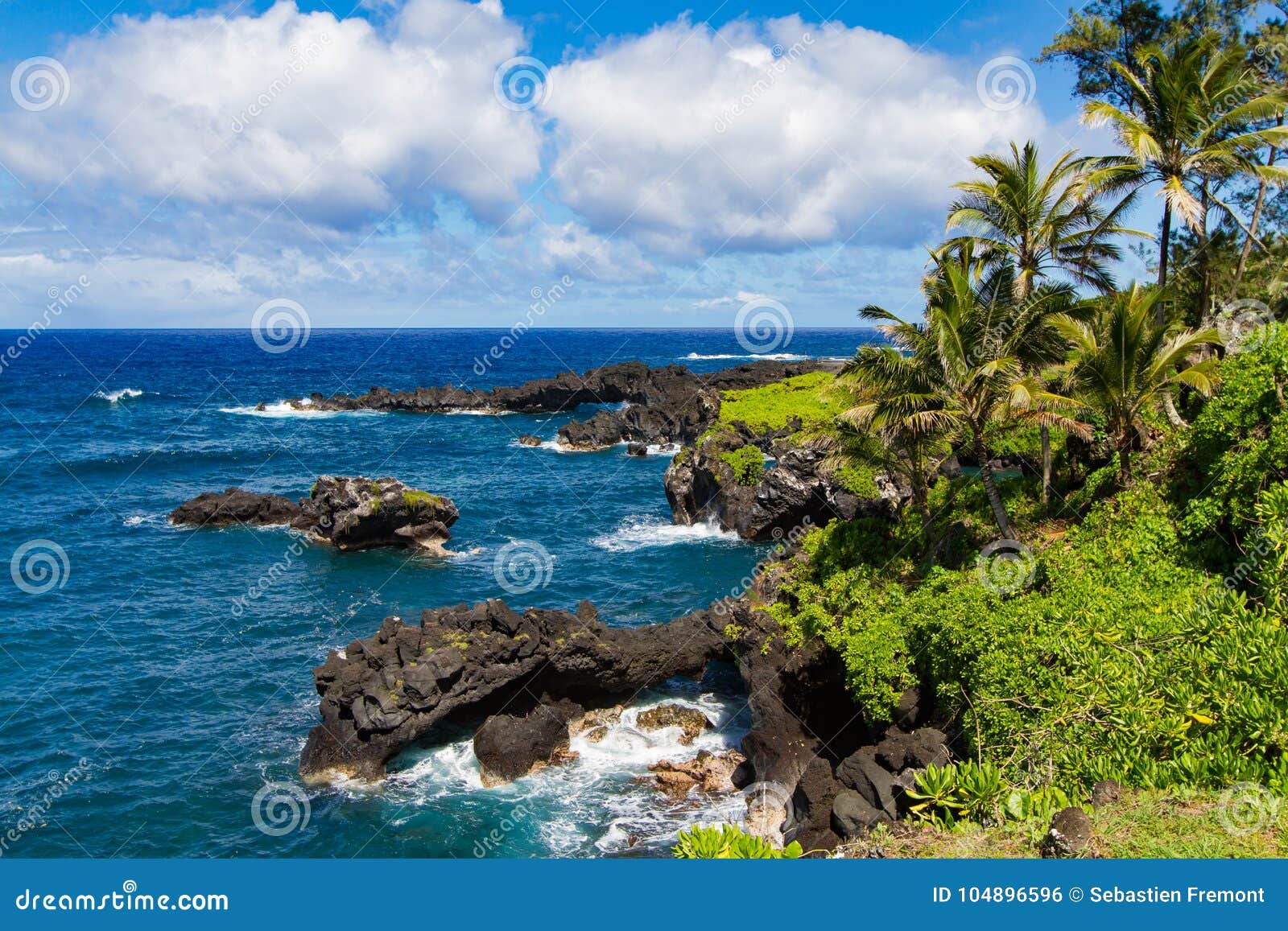 Volcanic Coastline on the Shores of Maui Stock Photo - Image of maui ...