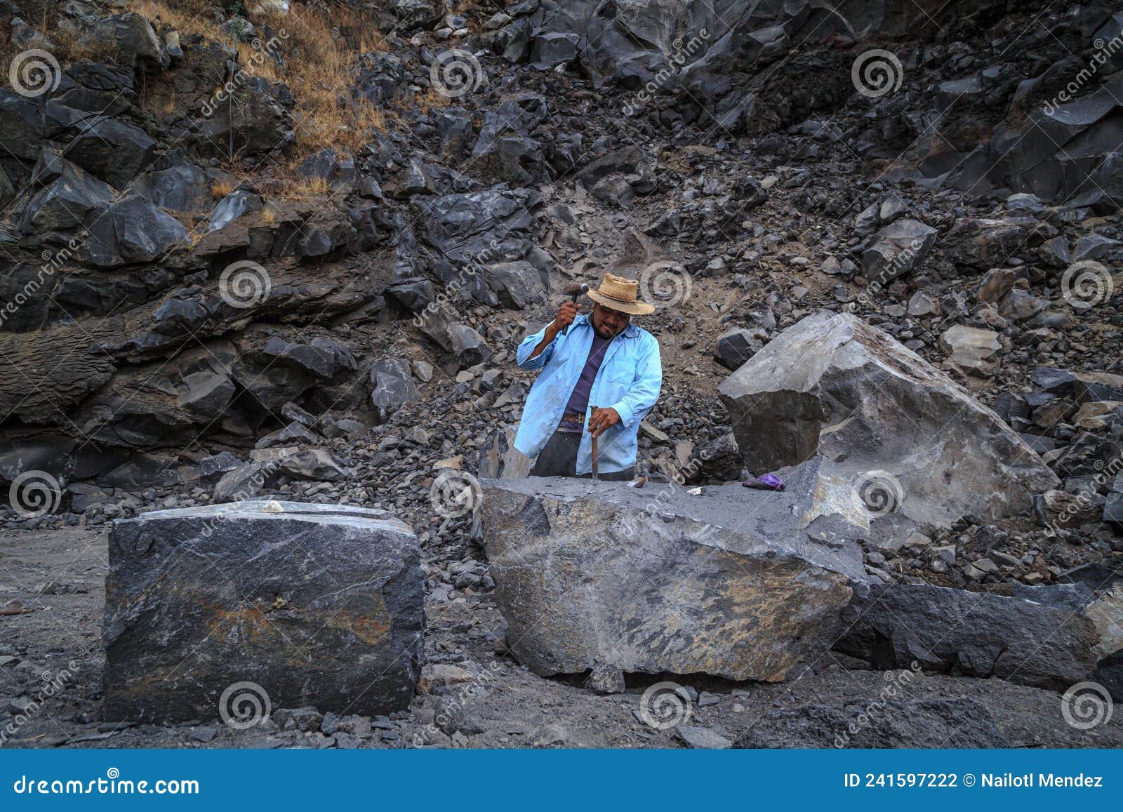 Volcanic Rock Extraction Quarries in Mexico Stock Photo Image of