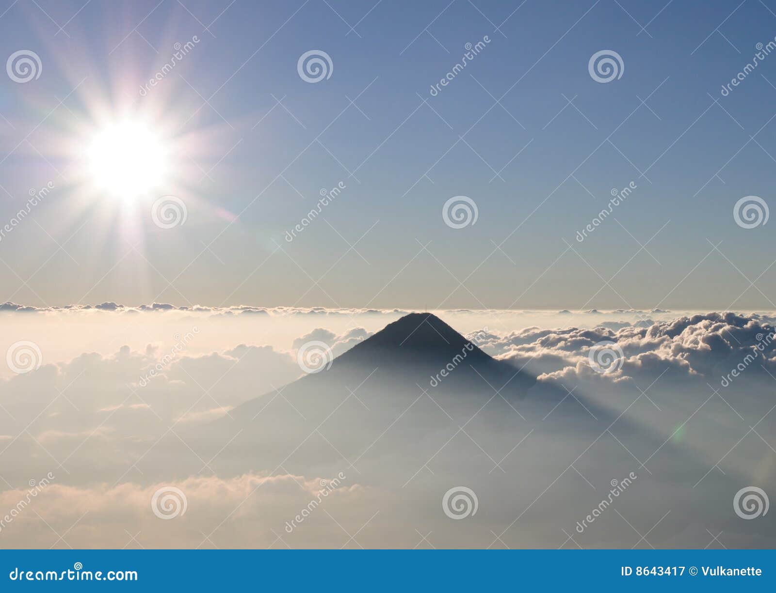 volcano agua in clouds