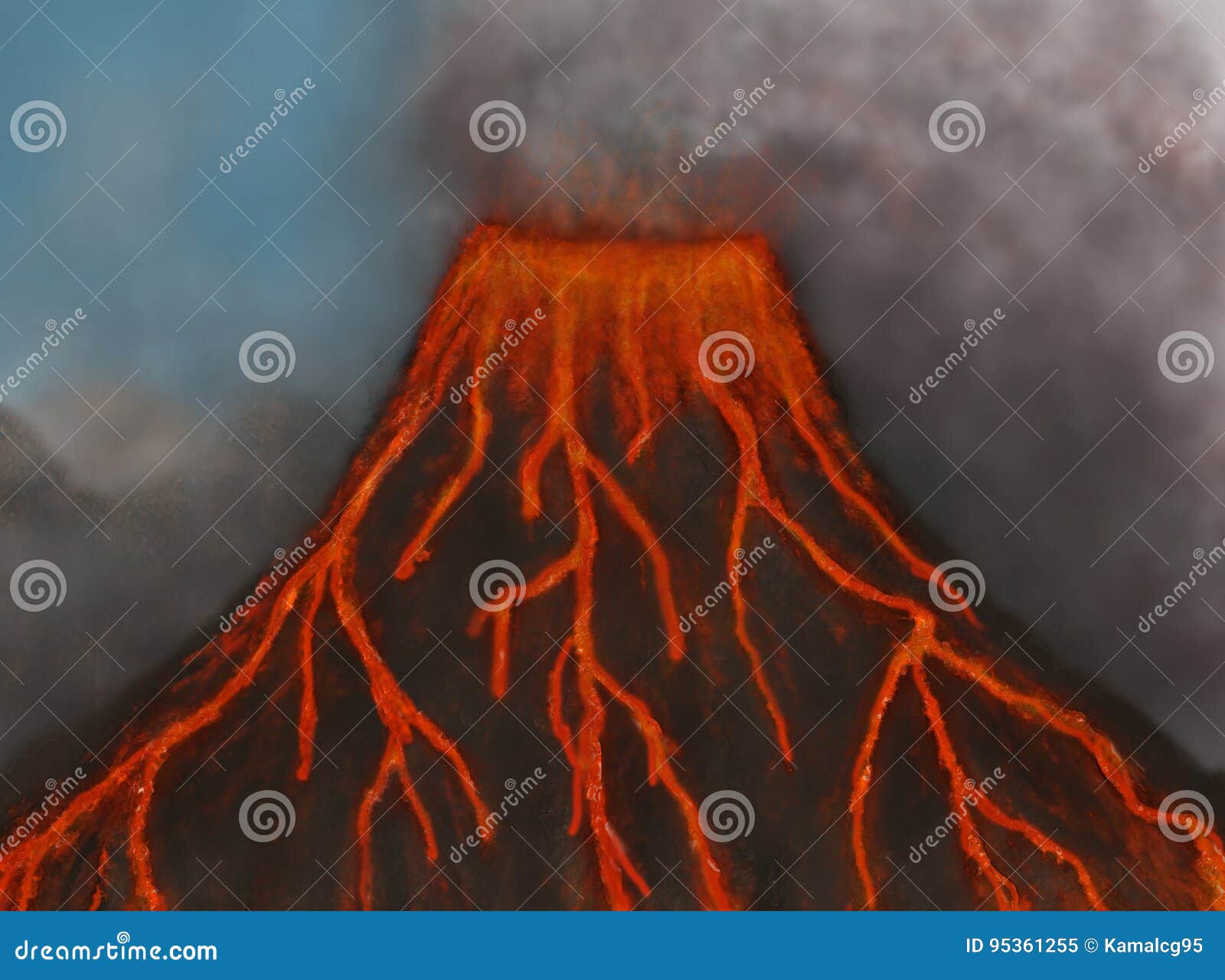 Hot Lava Coming Out Of The Volcano Pacaya In Guatemala RoyaltyFree