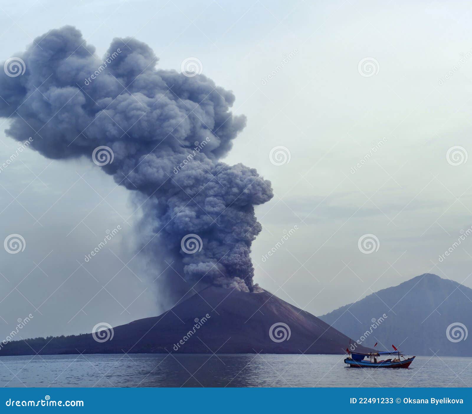 volcano eruption. anak krakatau