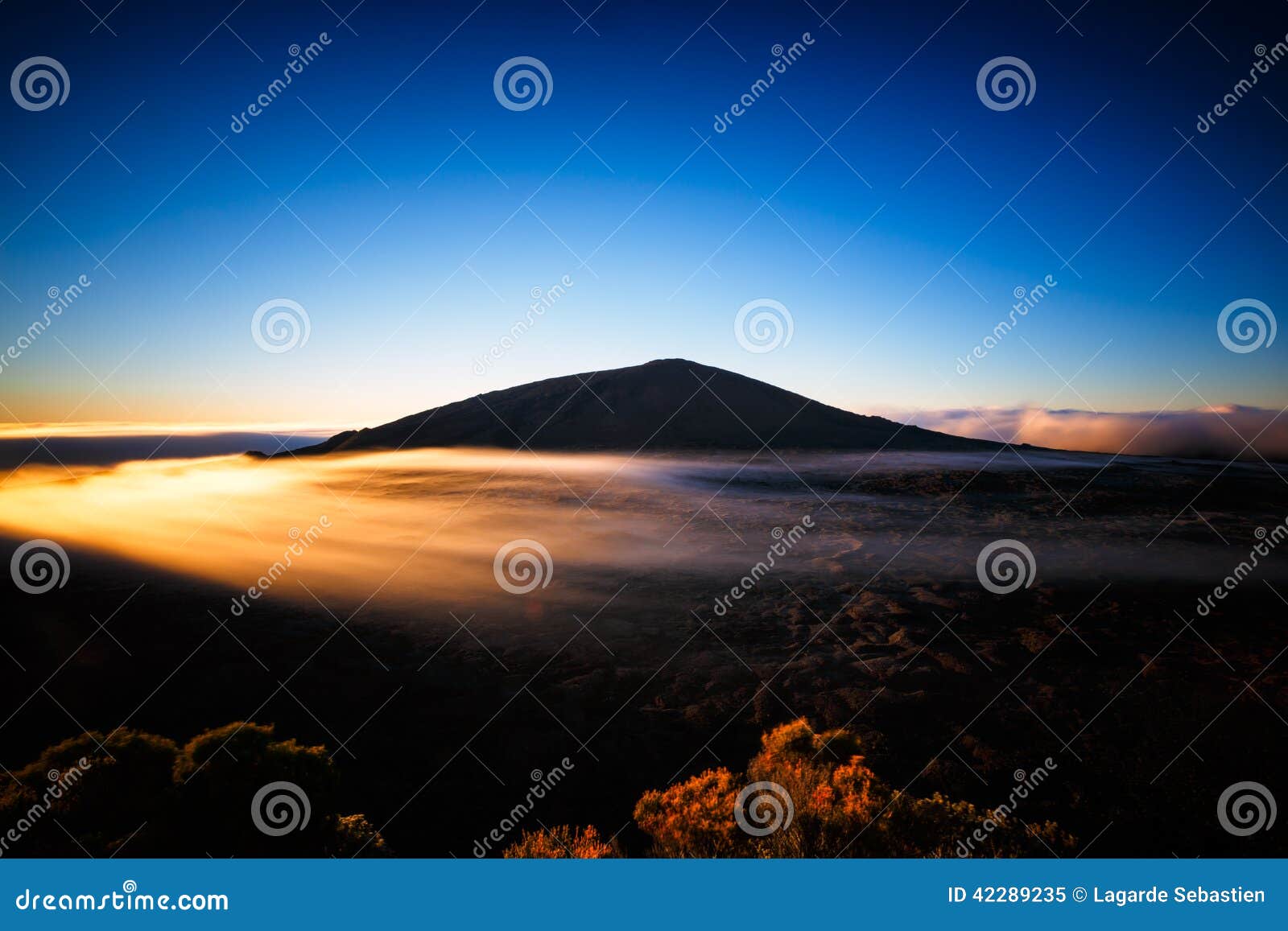 volcano sunrise.