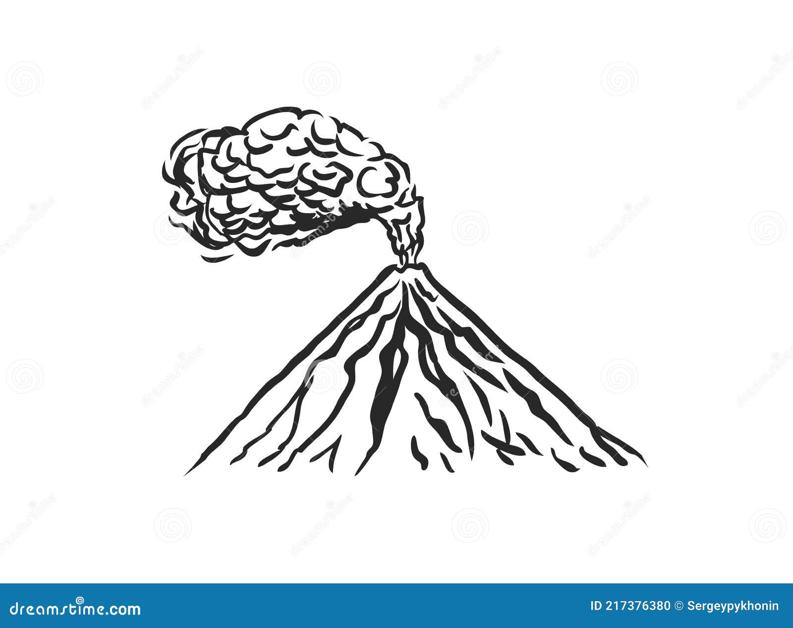 Volcanic Eruption Drawing HighRes Vector Graphic  Getty Images