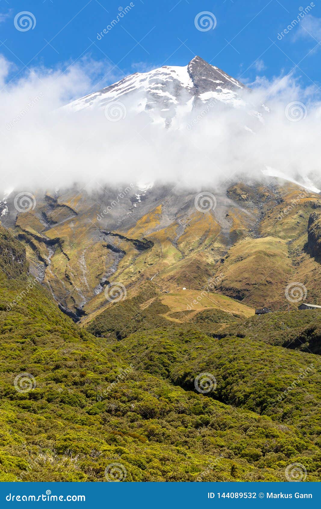 Volcano Taranaki Covered in Clouds, New Zealand Stock Photo Image of travel, rural 144089532