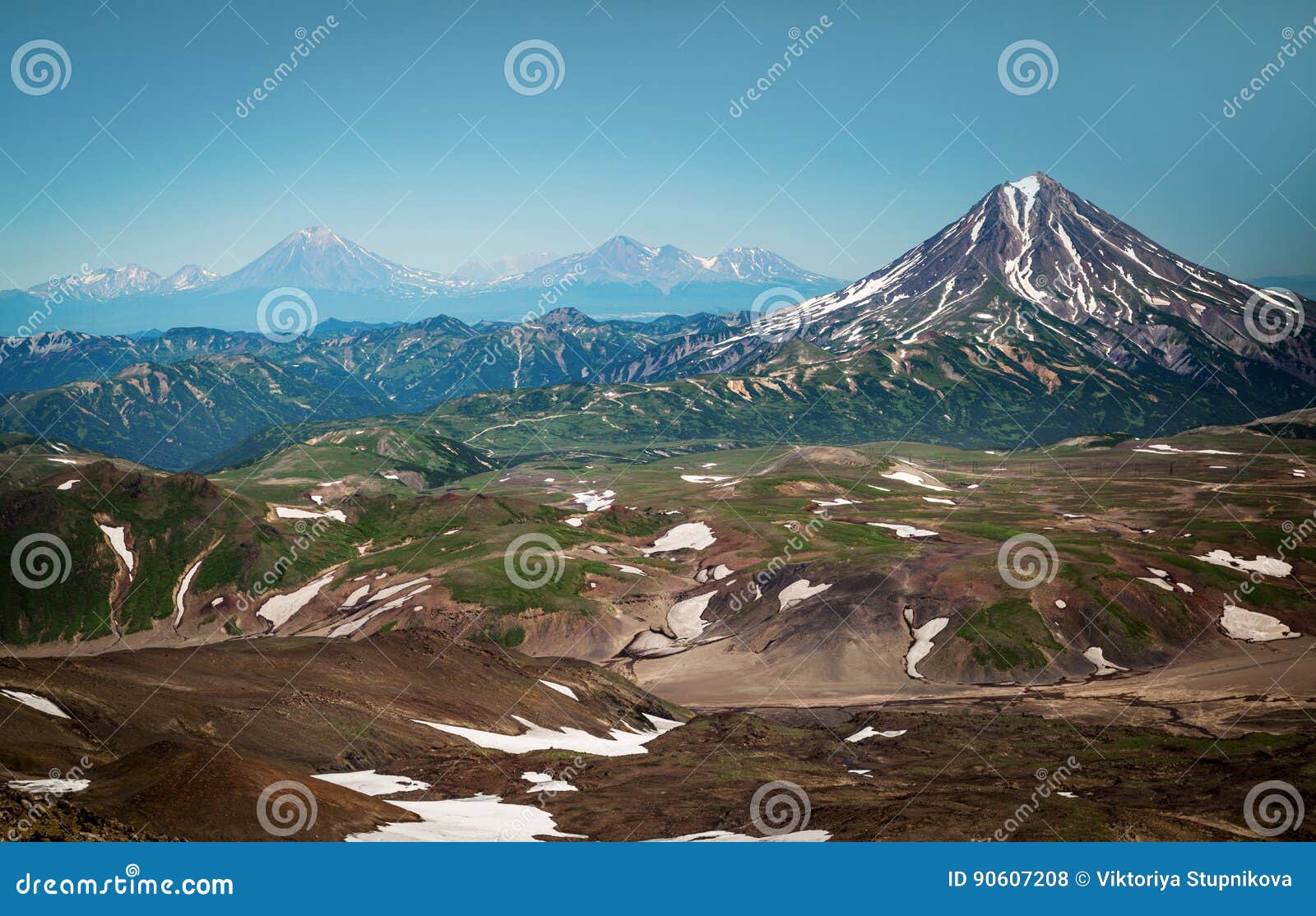 volcanoes of kamchatka on the palm of your hand