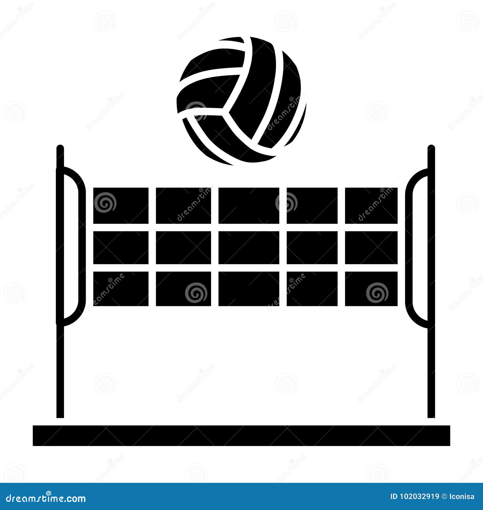 voleibol - Preto e branco isolado ícone - vetor ilustração