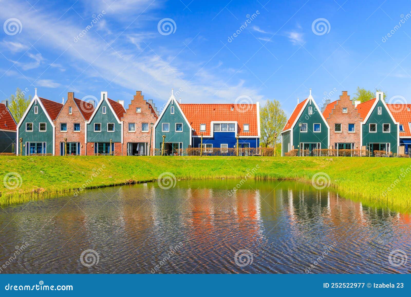 volendam, netherlands. colored houses.