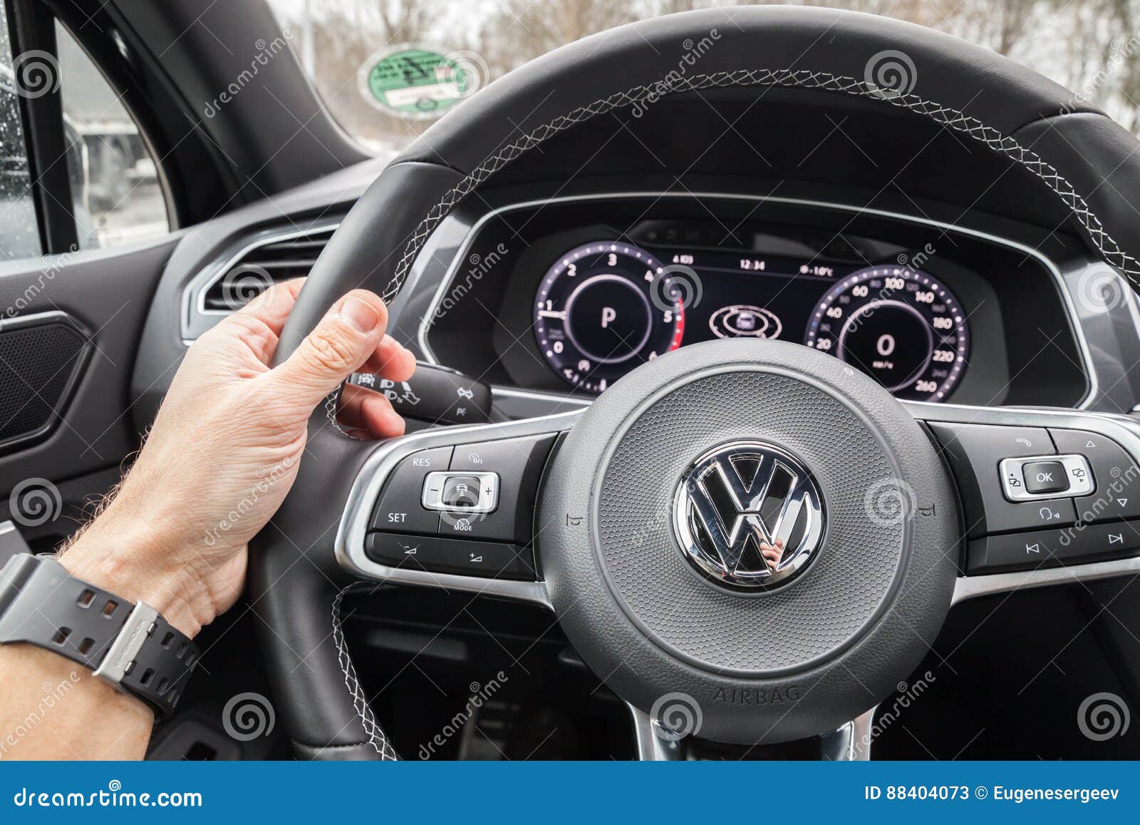 Volkswagen Tiguan 2017 Steering Wheel Editorial Stock Photo