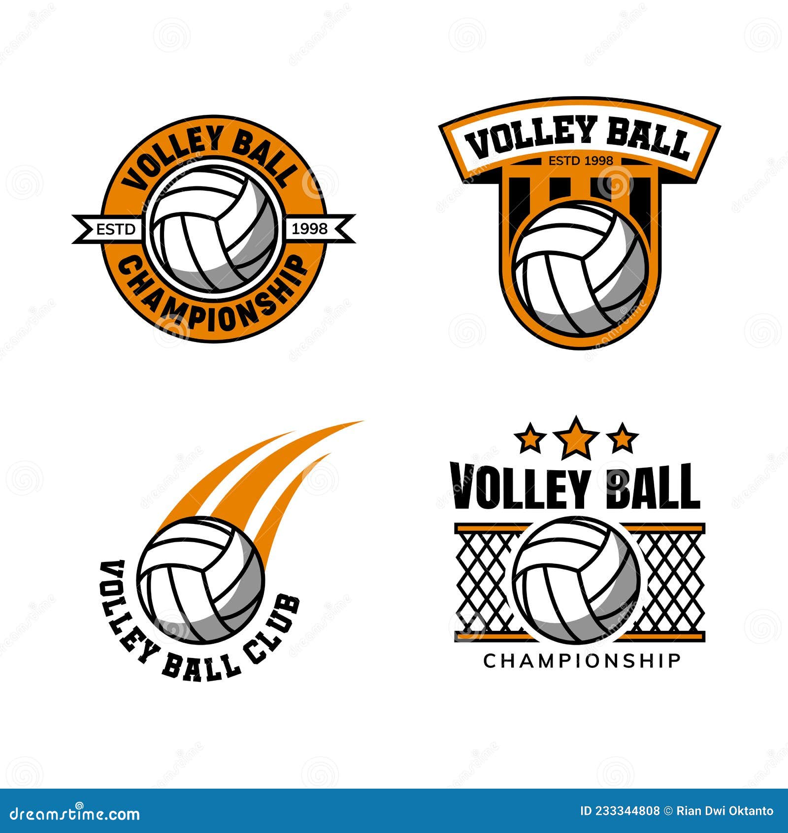 Volley ball logo design stock vector. Illustration of emblem 233344808