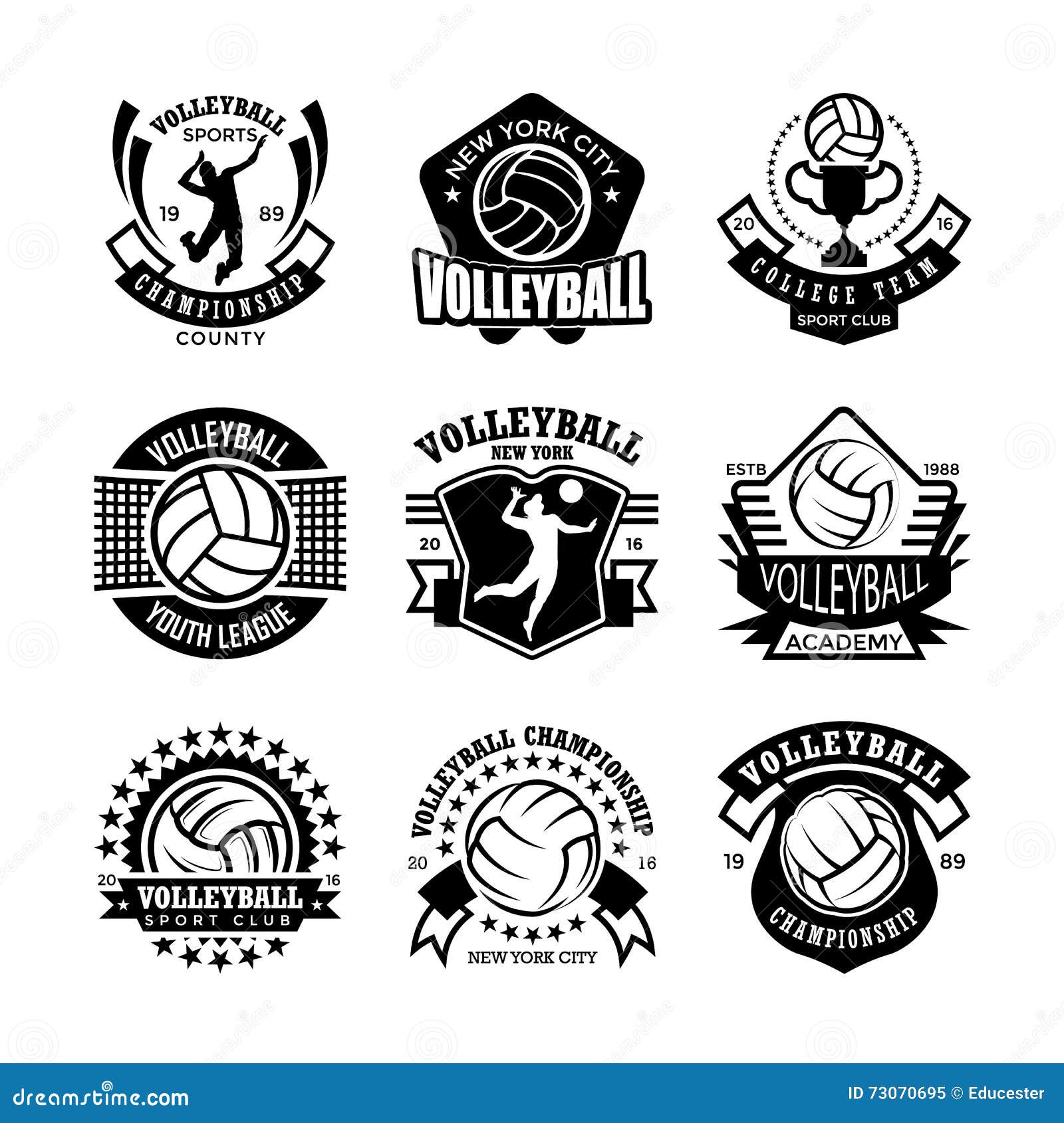 Volley-Ball Vector Icons 35 Stock Illustration - Illustration of ...