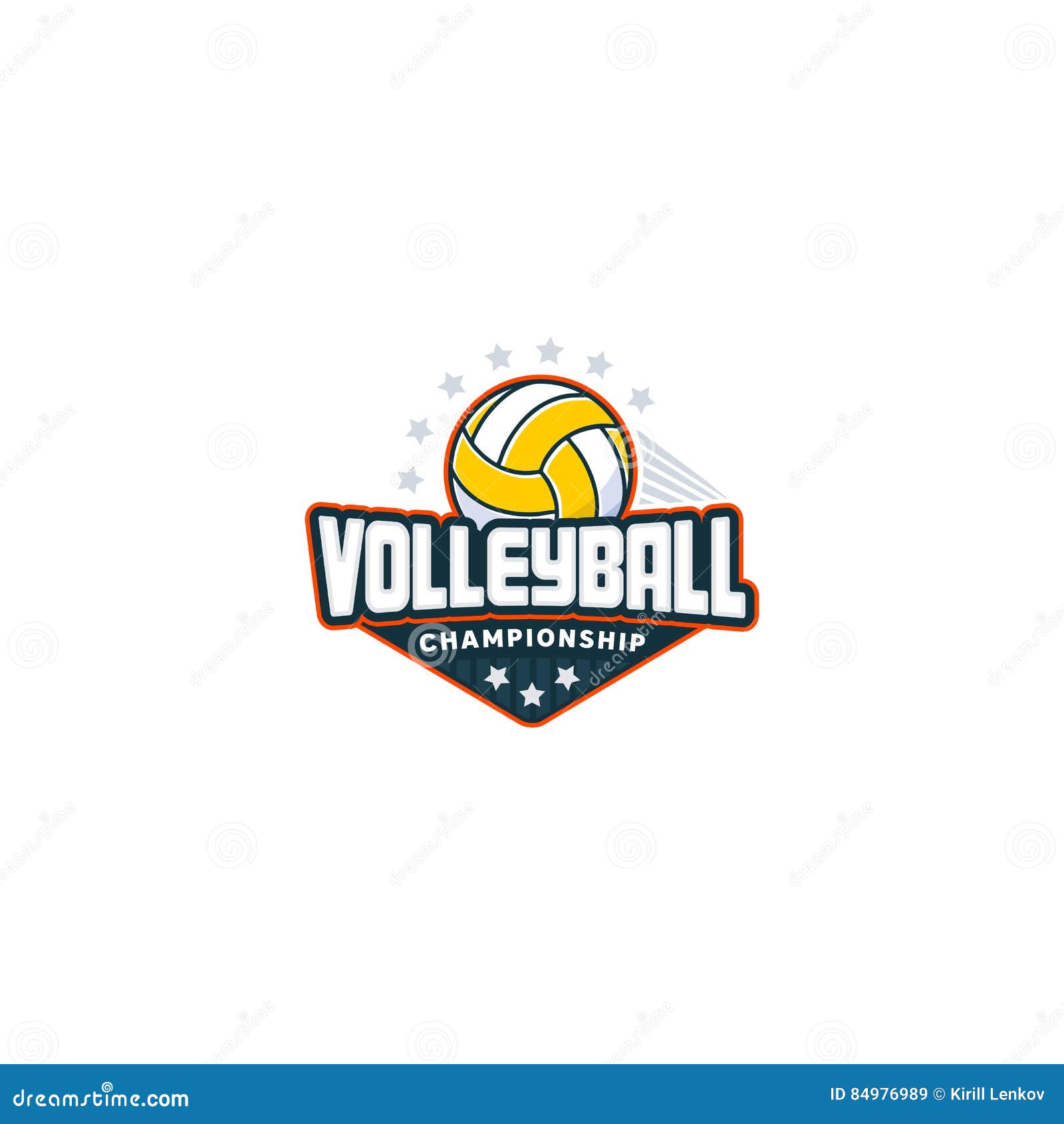 Volleyball badge logo stock vector. Illustration of icon - 84976989