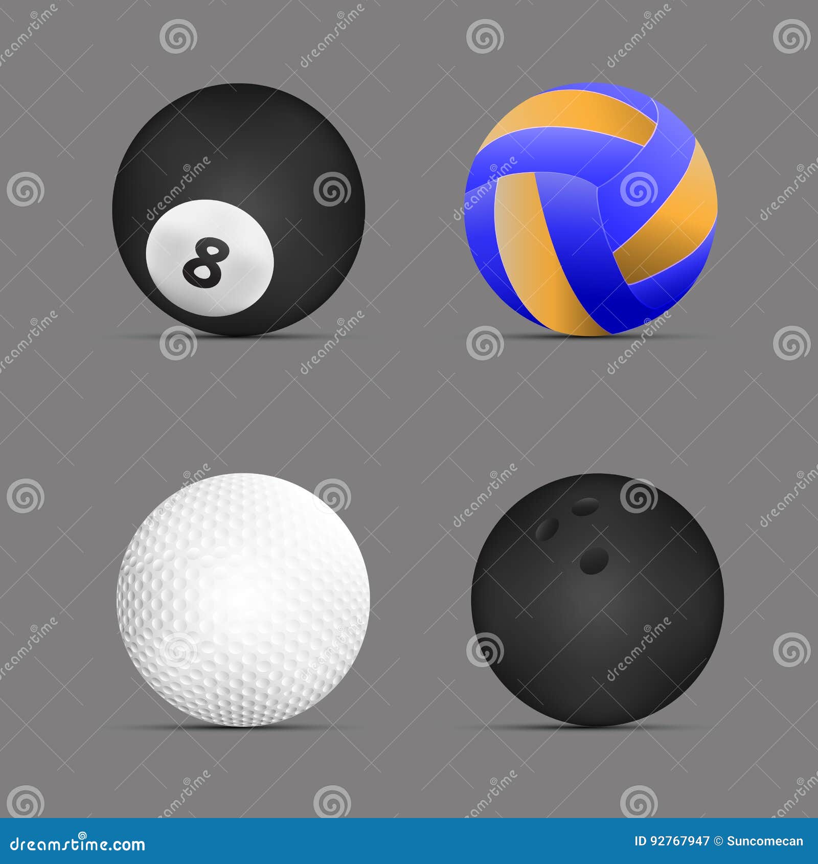 Volleyball ball billiards golf bowling