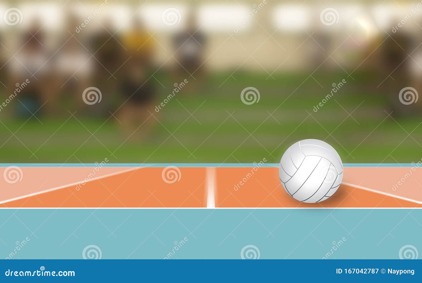 Volleyball Ball on Volleyball Court Stock Illustration Illustration