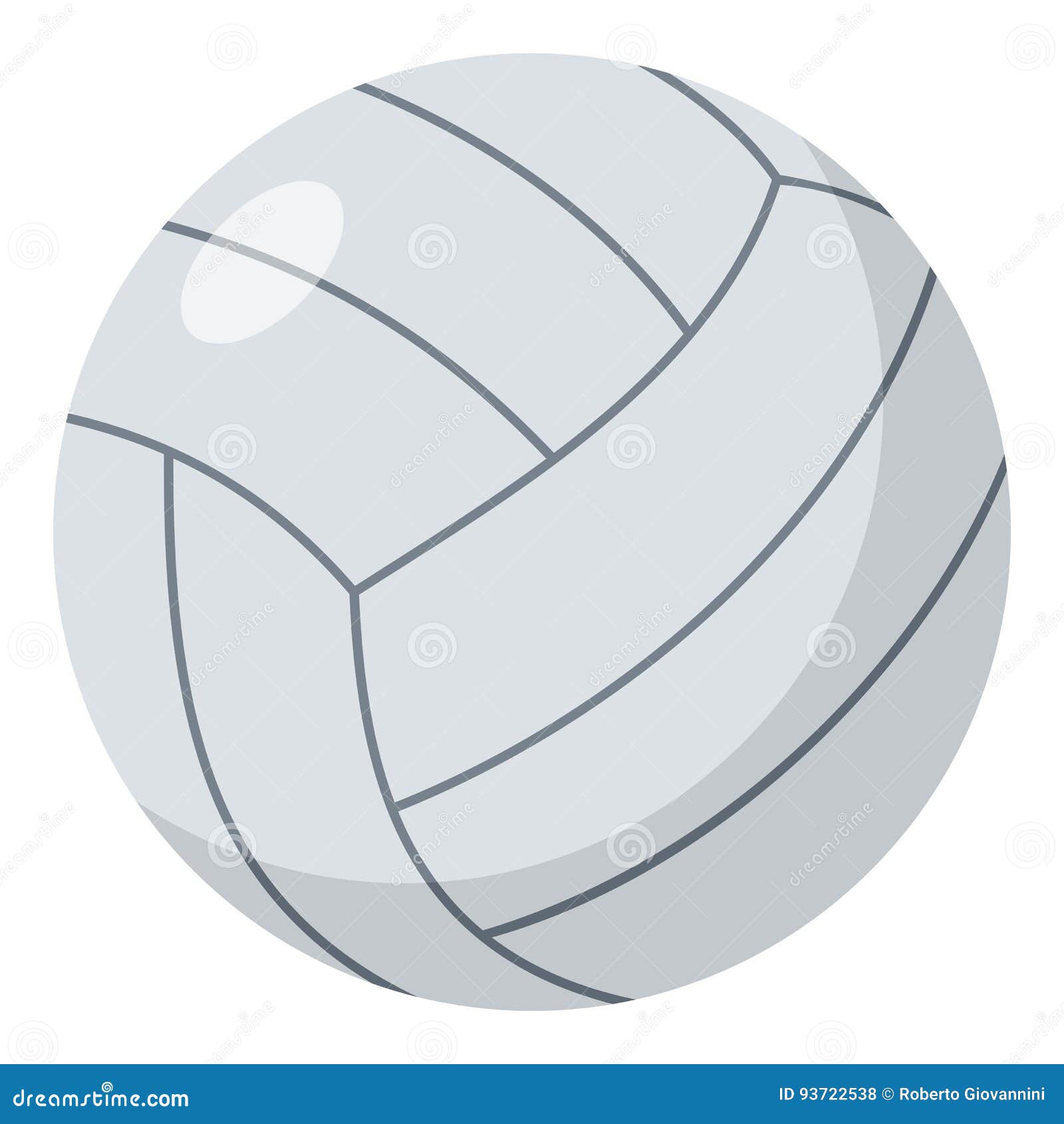 Volleyball Ball Flat Icon Isolated on White Stock Vector Illustration