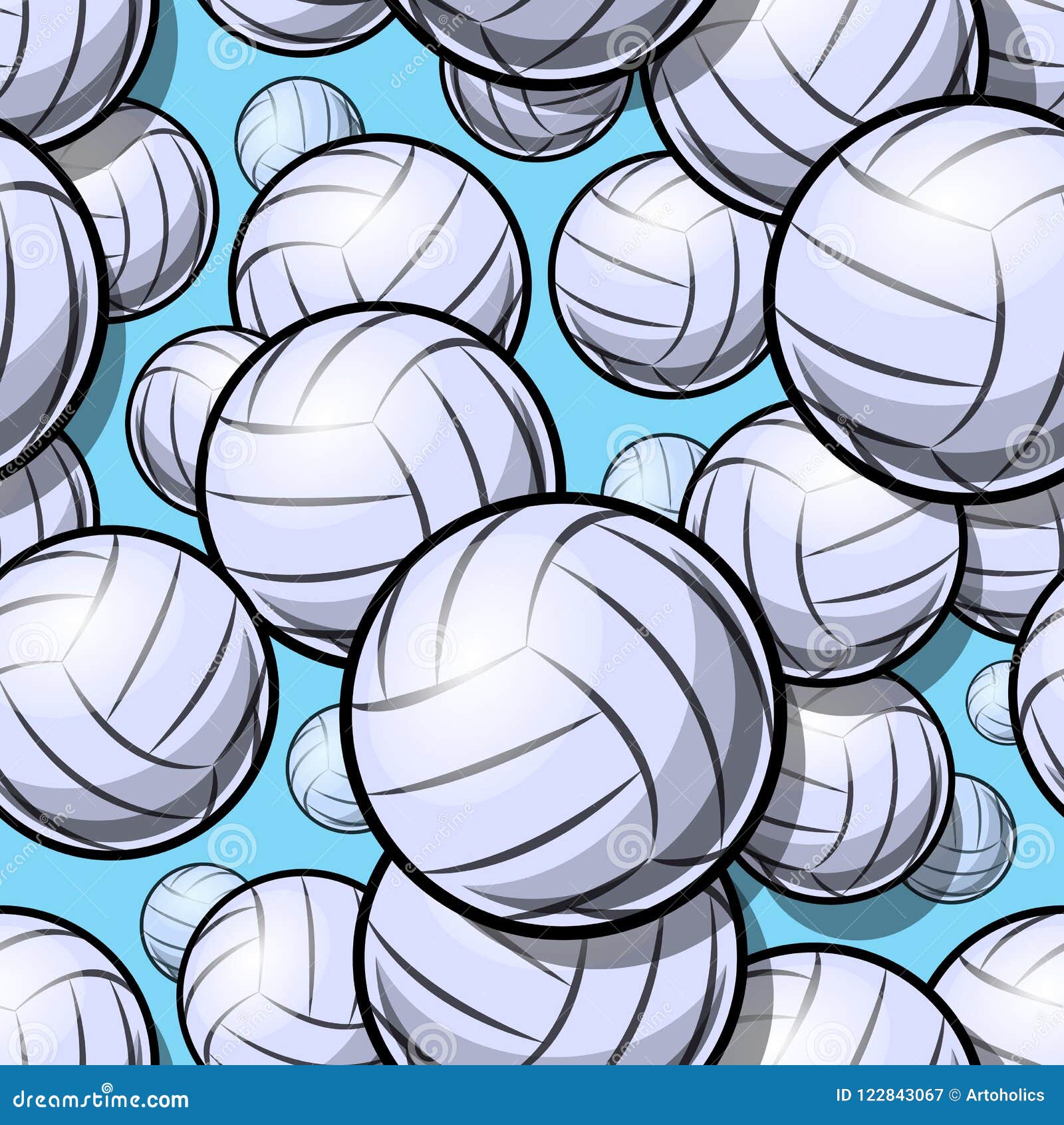 Seamless Pattern with Volleyball Ball Graphic. Stock Vector - Illustration  of competition, repeat: 122843067