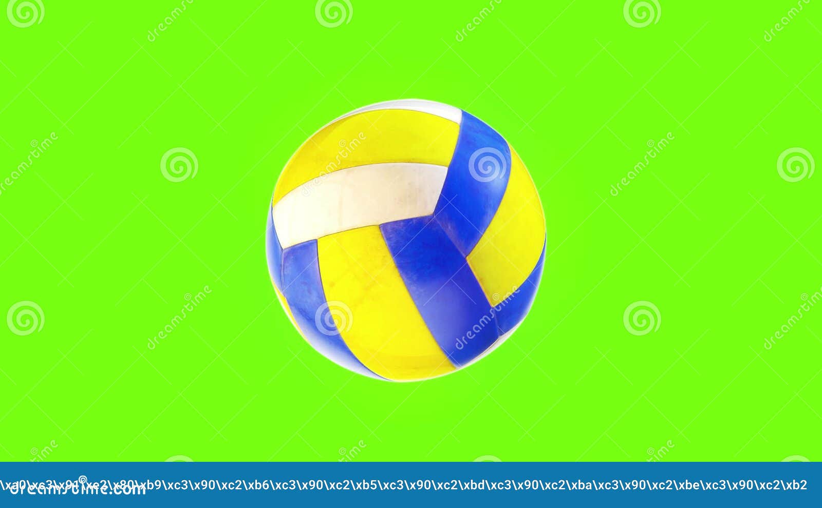 Volleyball Ball Rotates on Green Screen and Stops in Slow Motion Stock