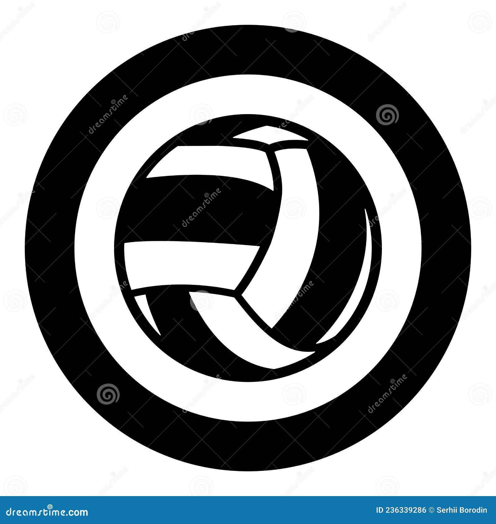 Volleyball Ball Sport Equipment Icon in Circle Round Black Color Vector ...