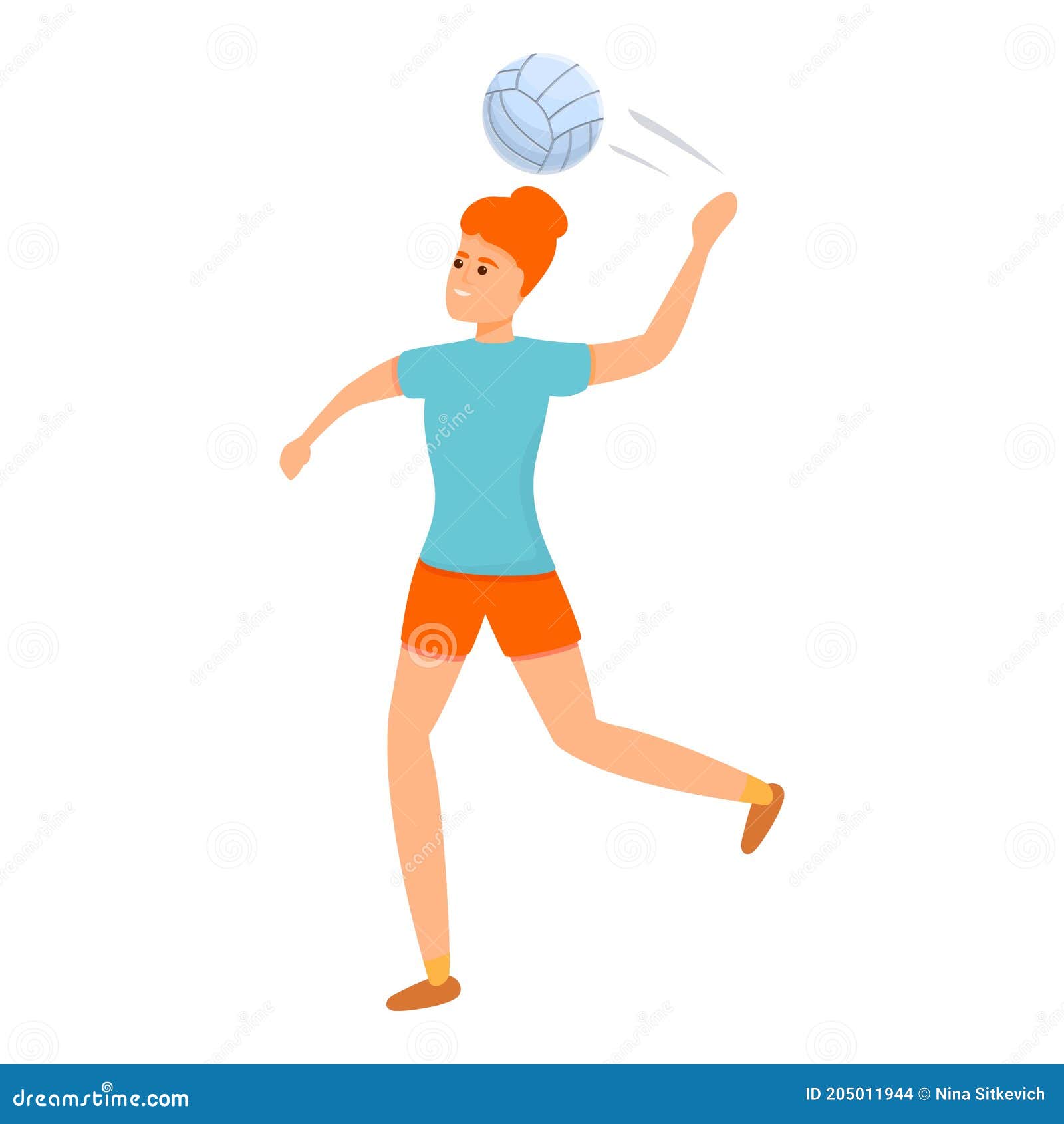 Volleyball For Beginners Icon, Cartoon Style Vector Illustration ...