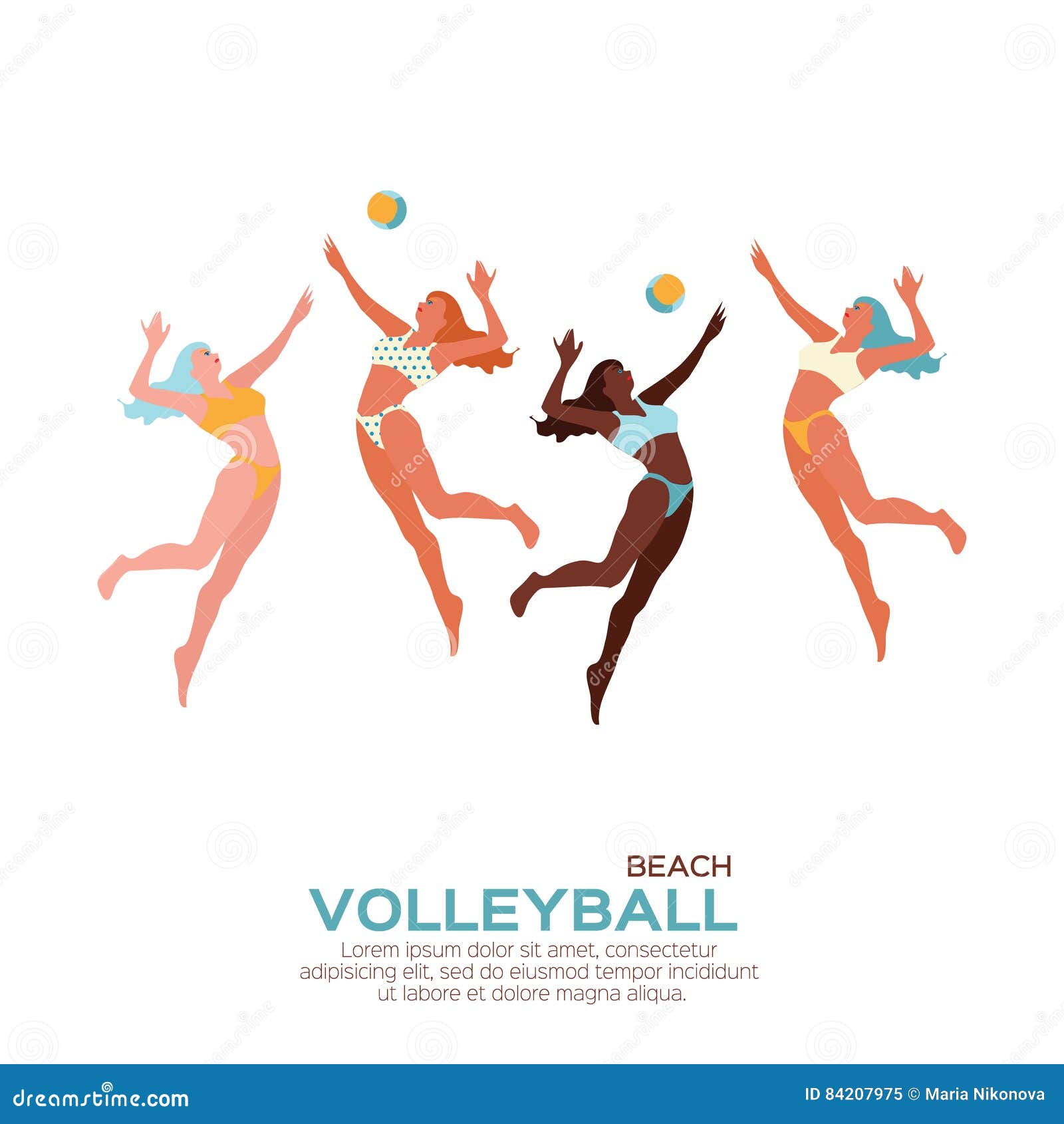 Volleyball De Plage Jeu De Sport Jeune Femme Drôle Avec La