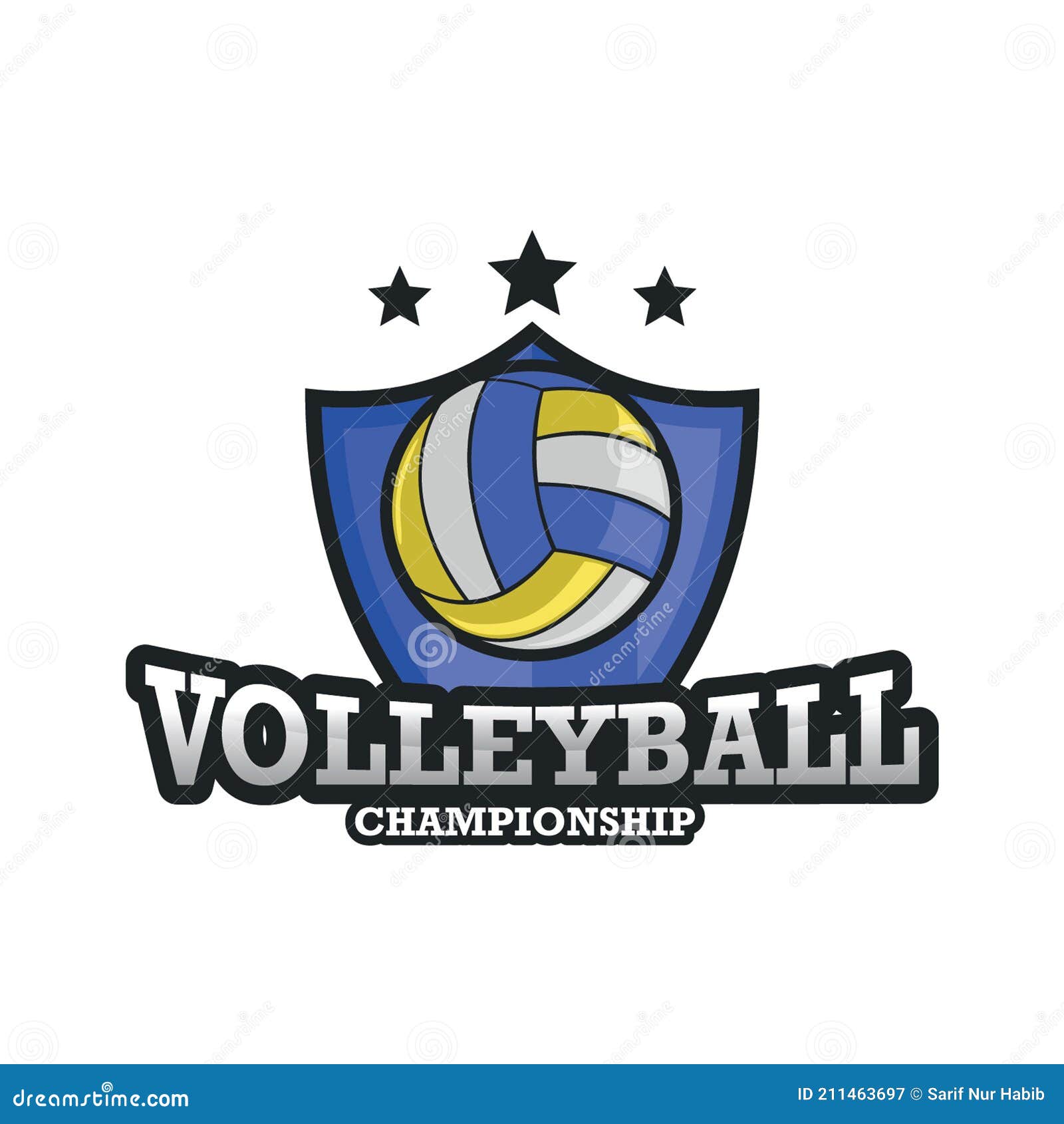 Volleyball Emblem Logo Design Template Stock Vector - Illustration of ...