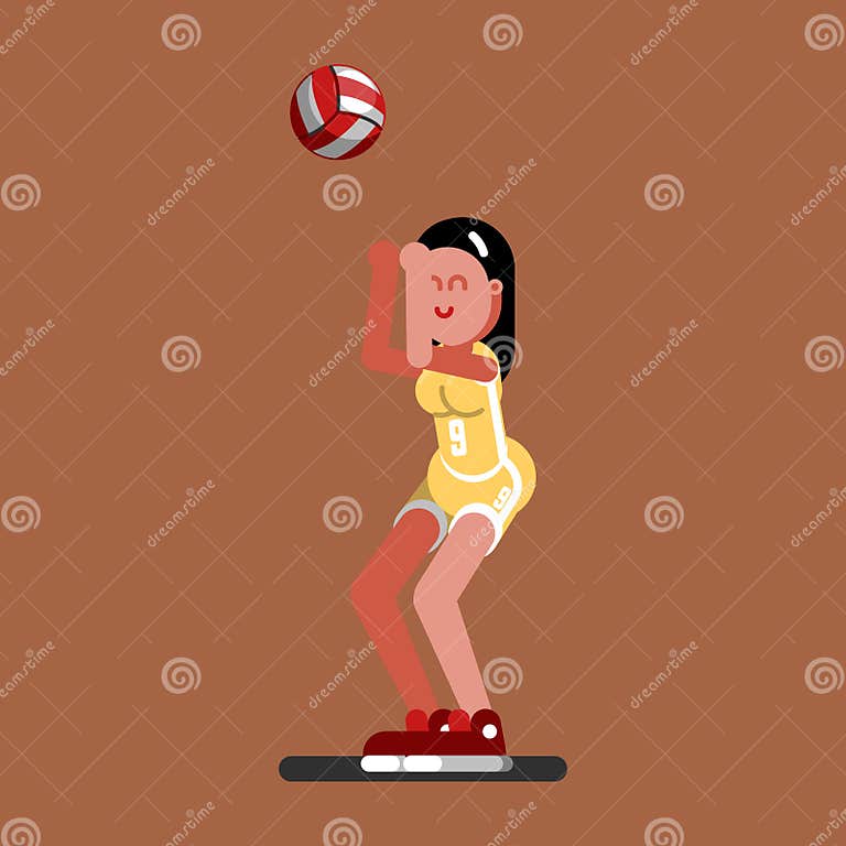 Volleyball female player stock vector. Illustration of ball - 110919663