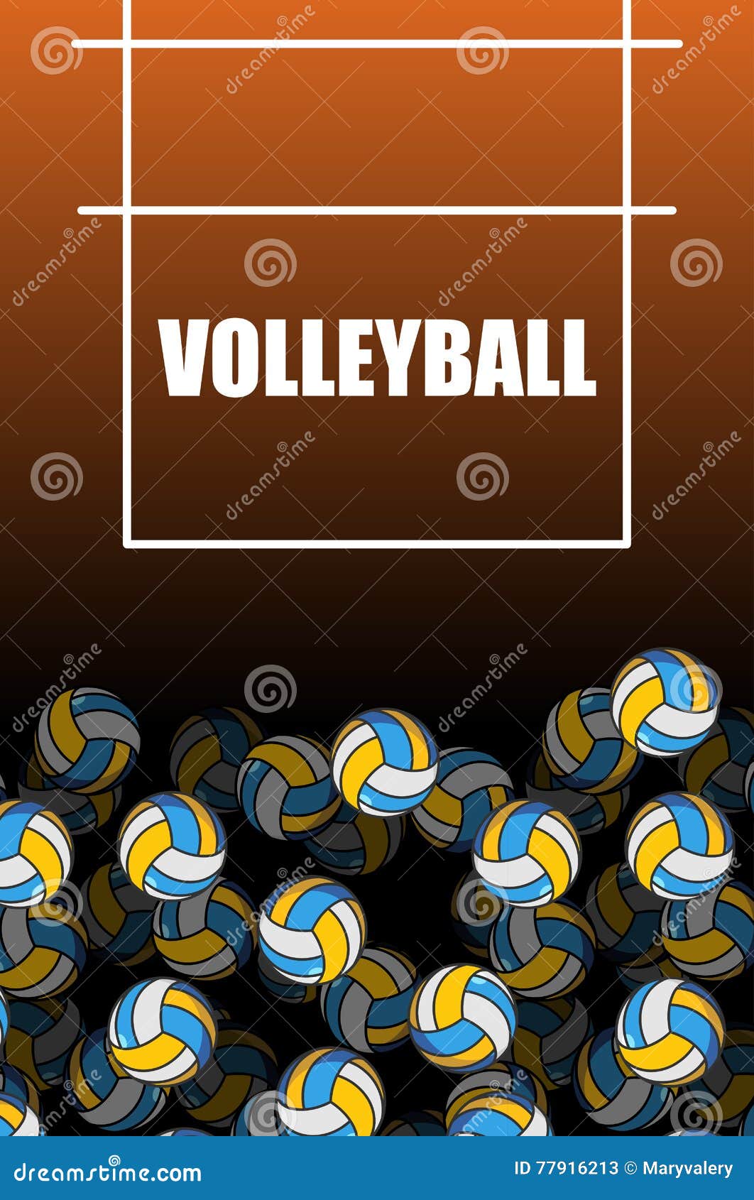 Volleyball Field and Ball. Lot of Balls. Volleyball Background. Stock ...