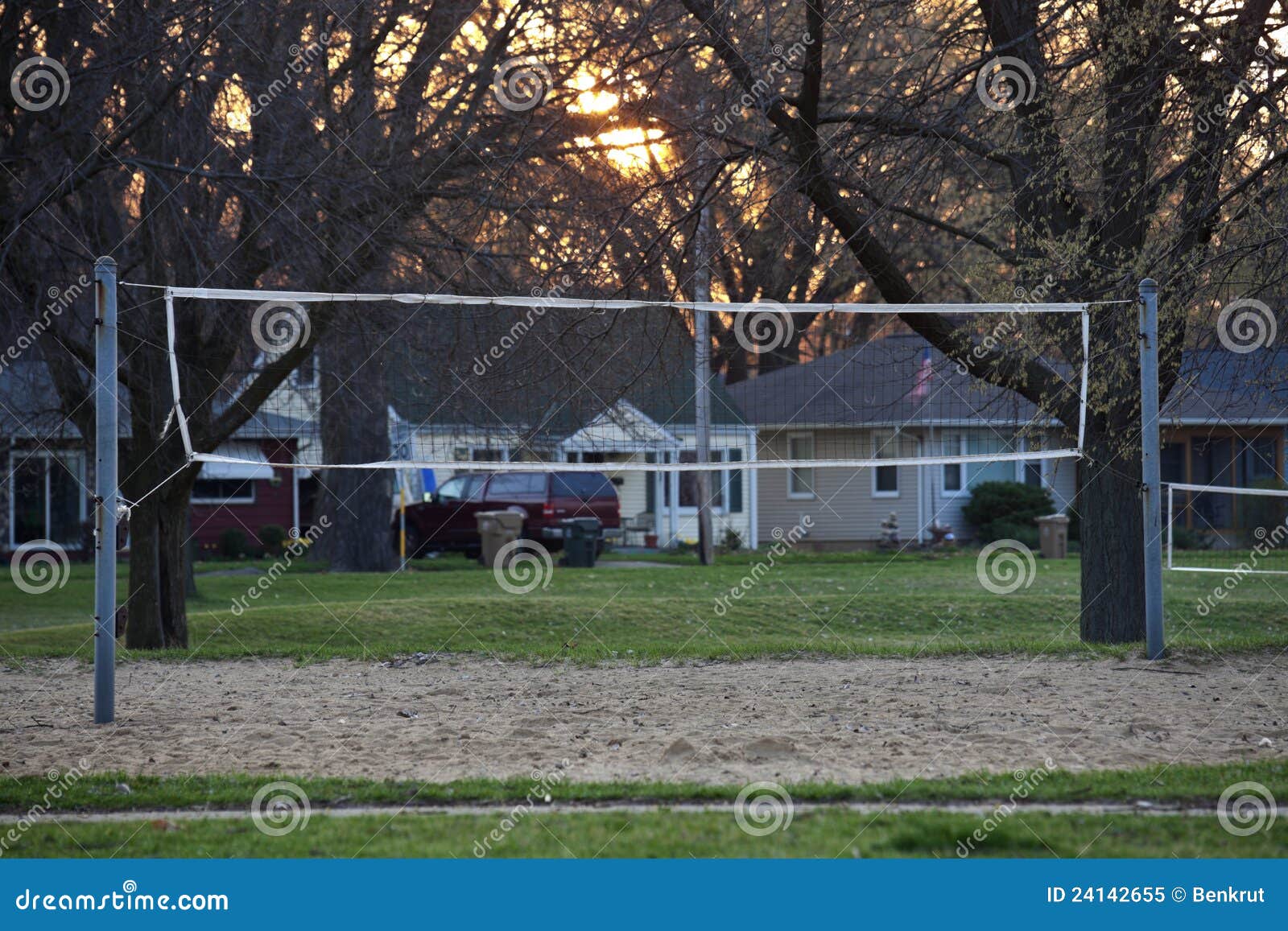 Volleyball Field in the Park Stock Image Image of rising, morning