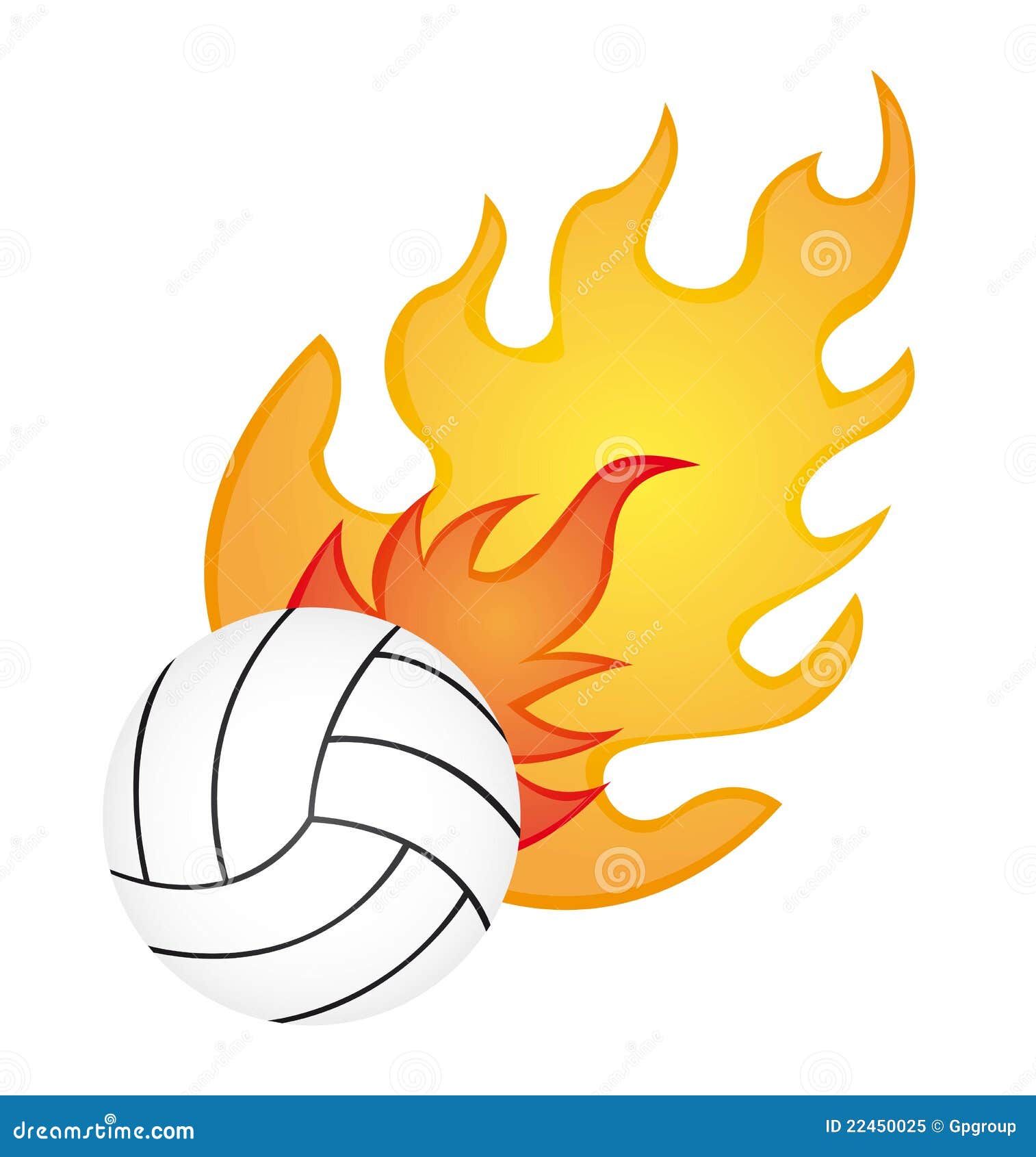 Volleyball with fire stock vector. Illustration of brightly 22450025