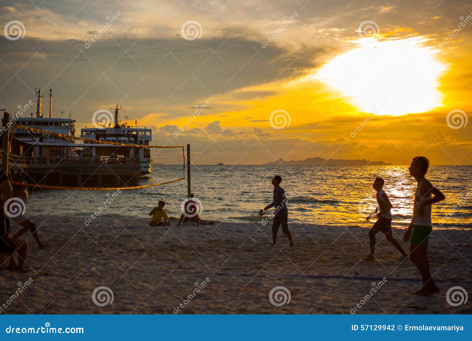 Volleyball Game at Koh Samui Pier in Amazing Editorial Photography