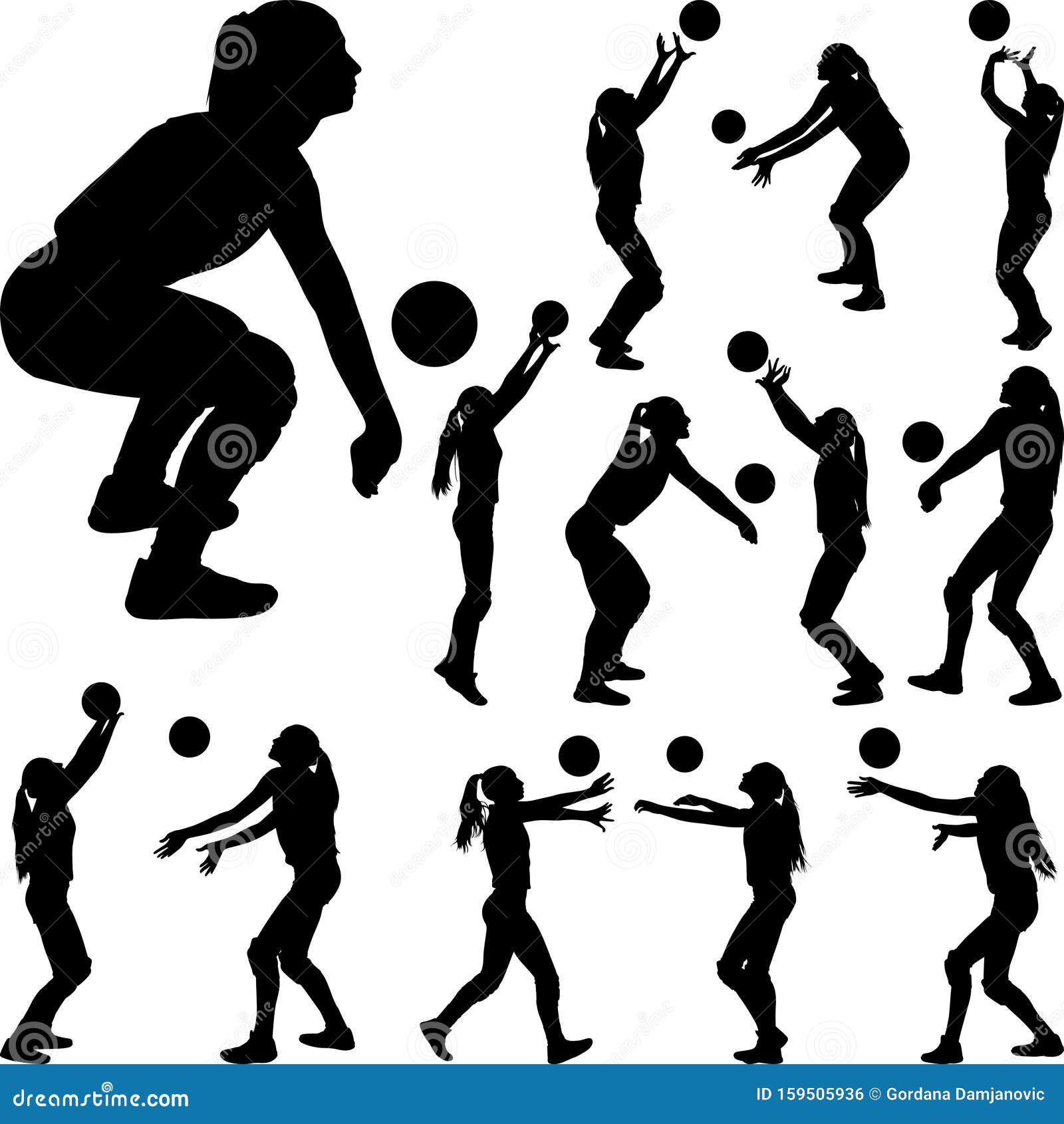 Volleyball Player Silhouette Vector