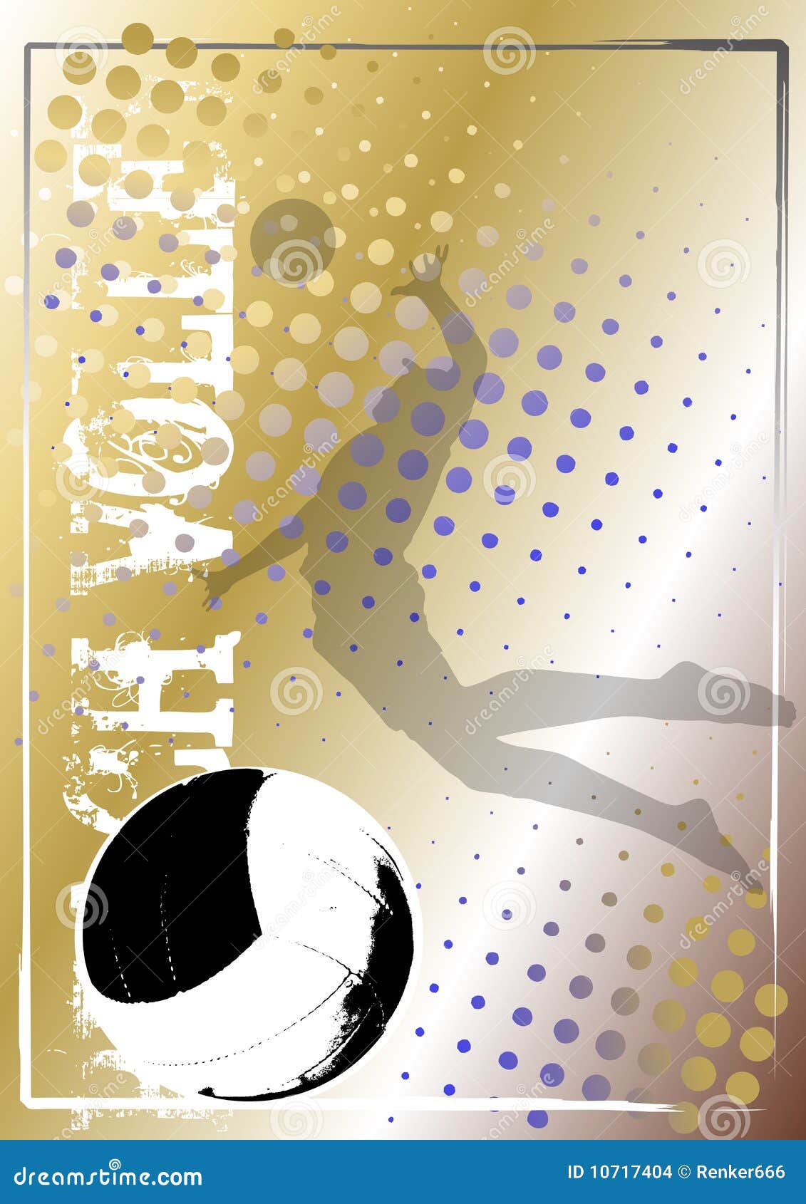 Volleyball Golden Poster Background 5 Stock Vector - Illustration of bang,  volley: 10717404