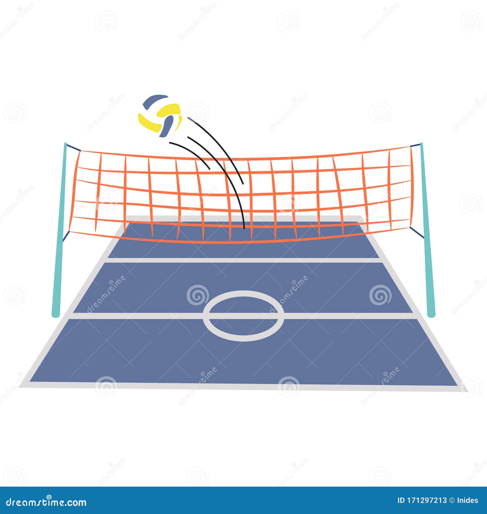 Volleyball Ground Court Cartoon Vector Illustration. Stock Vector ...