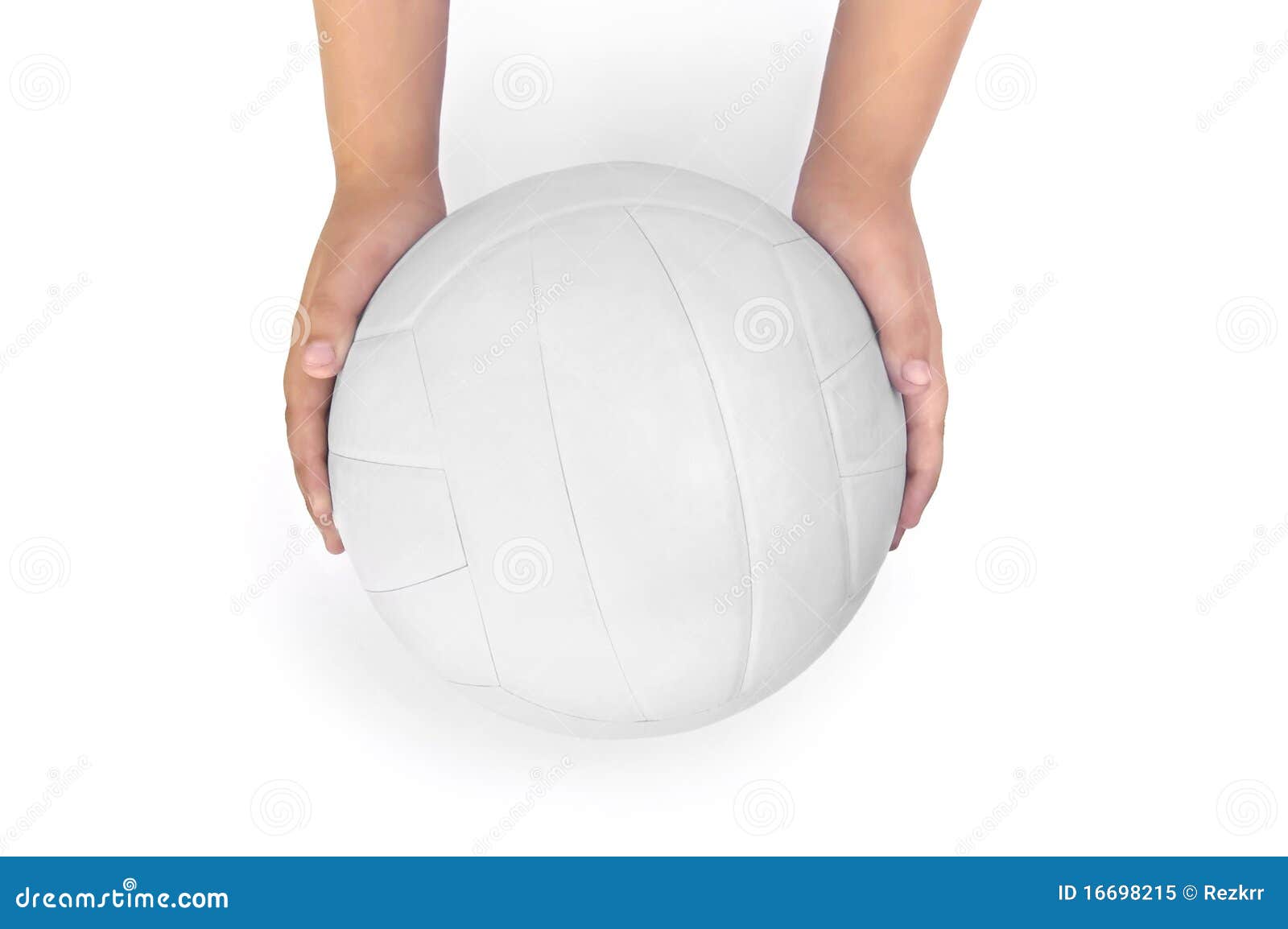 Volleyball in the hands of stock image. Image of single 16698215