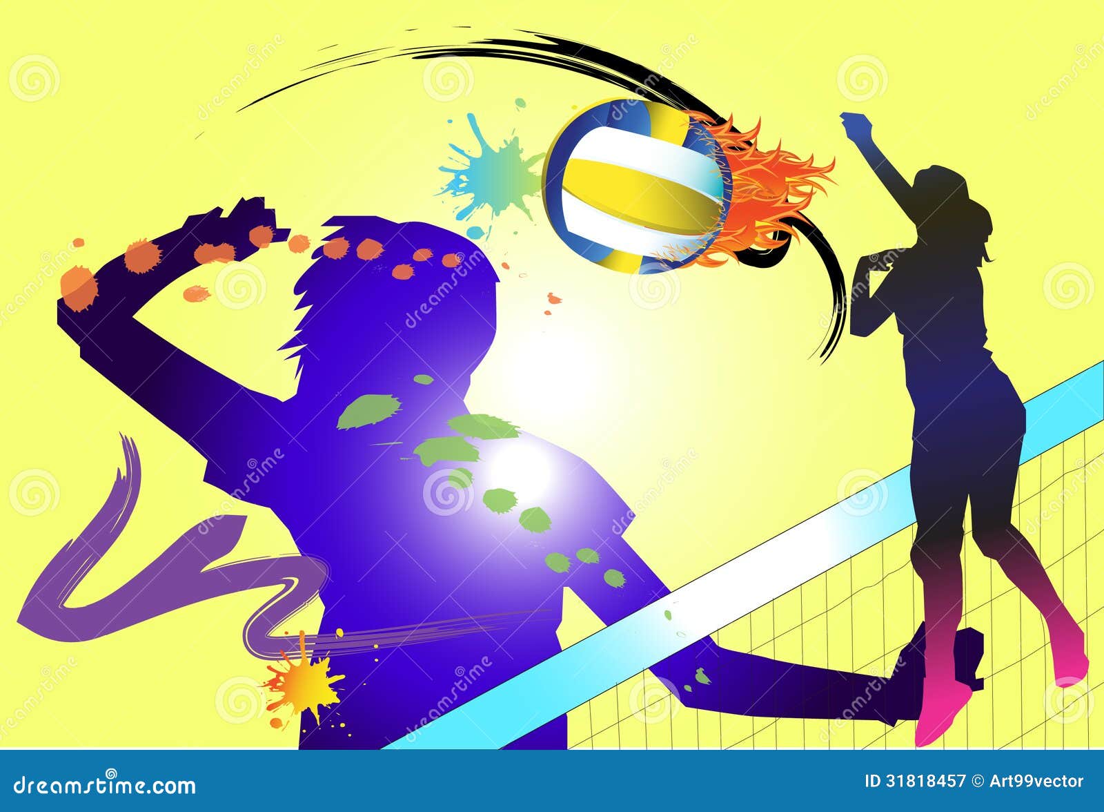 Volleyball hit stock illustration. Illustration of converted - 31818457