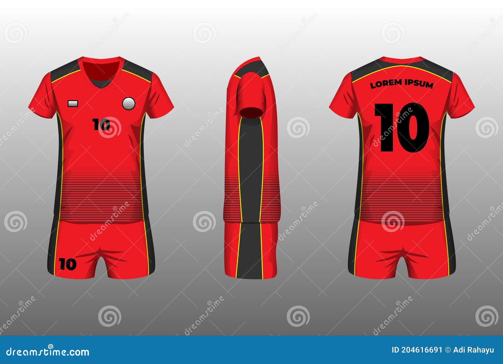 Download Volleyball Kit Jersey Mockup Design Red Champion Stock Vector Illustration Of Inspiration Printing 204616691