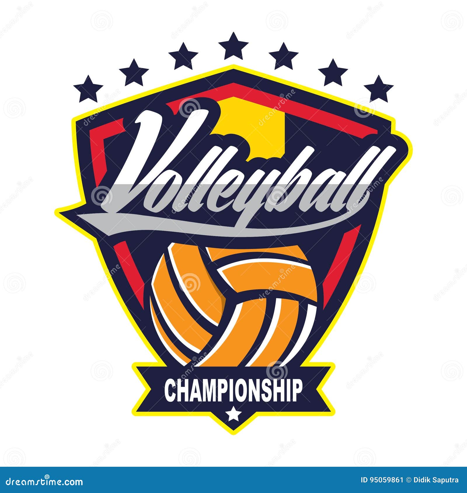 Volleyball Logo Badge, American Logo Sport Stock Vector - Illustration ...