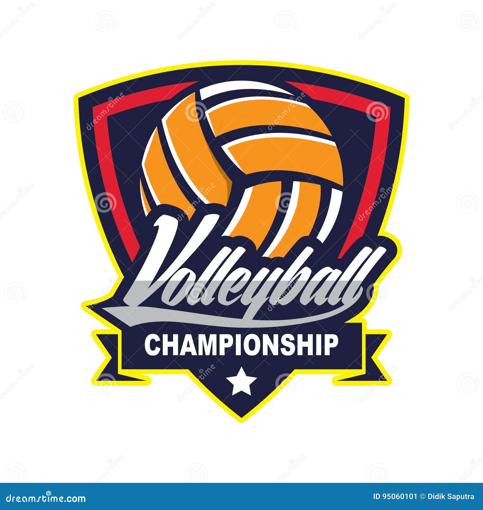 Volleyball Logo Badge, American Logo Sport Stock Vector - Illustration ...