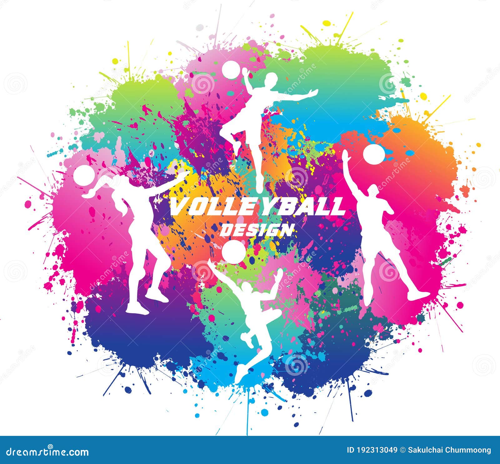Volleyball Logo Design. Colorful Sport Background. Website Landing Page.  Template for Apps Stock Vector - Illustration of idea, colorful: 192313049
