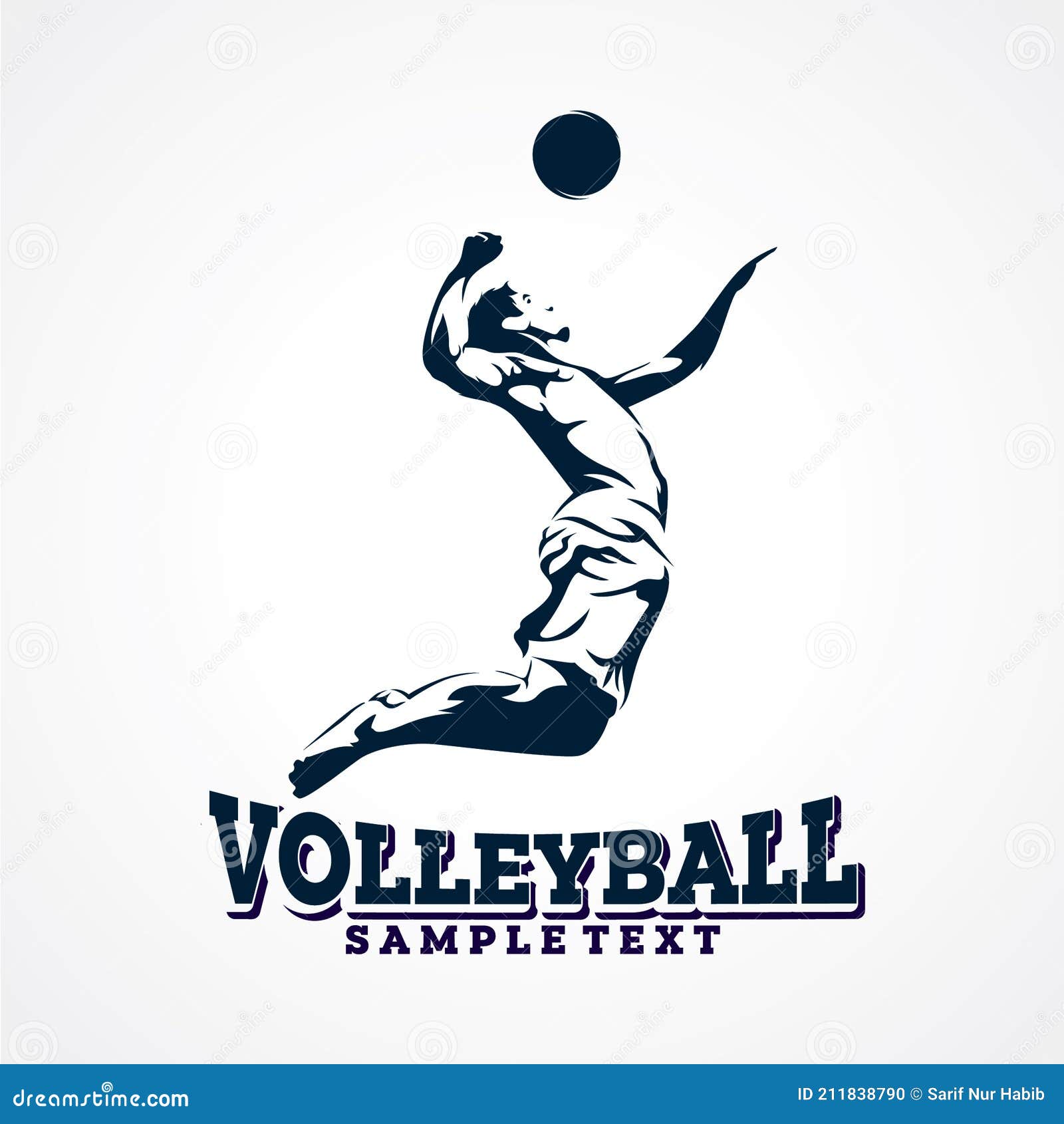 Volleyball Logo Design Template Stock Vector - Illustration of activity,  jump: 211838790