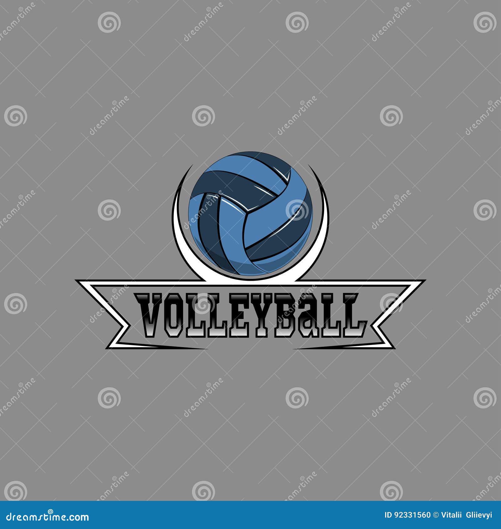 Volleyball Logo for the Team and the Cup Stock Vector - Illustration of ...