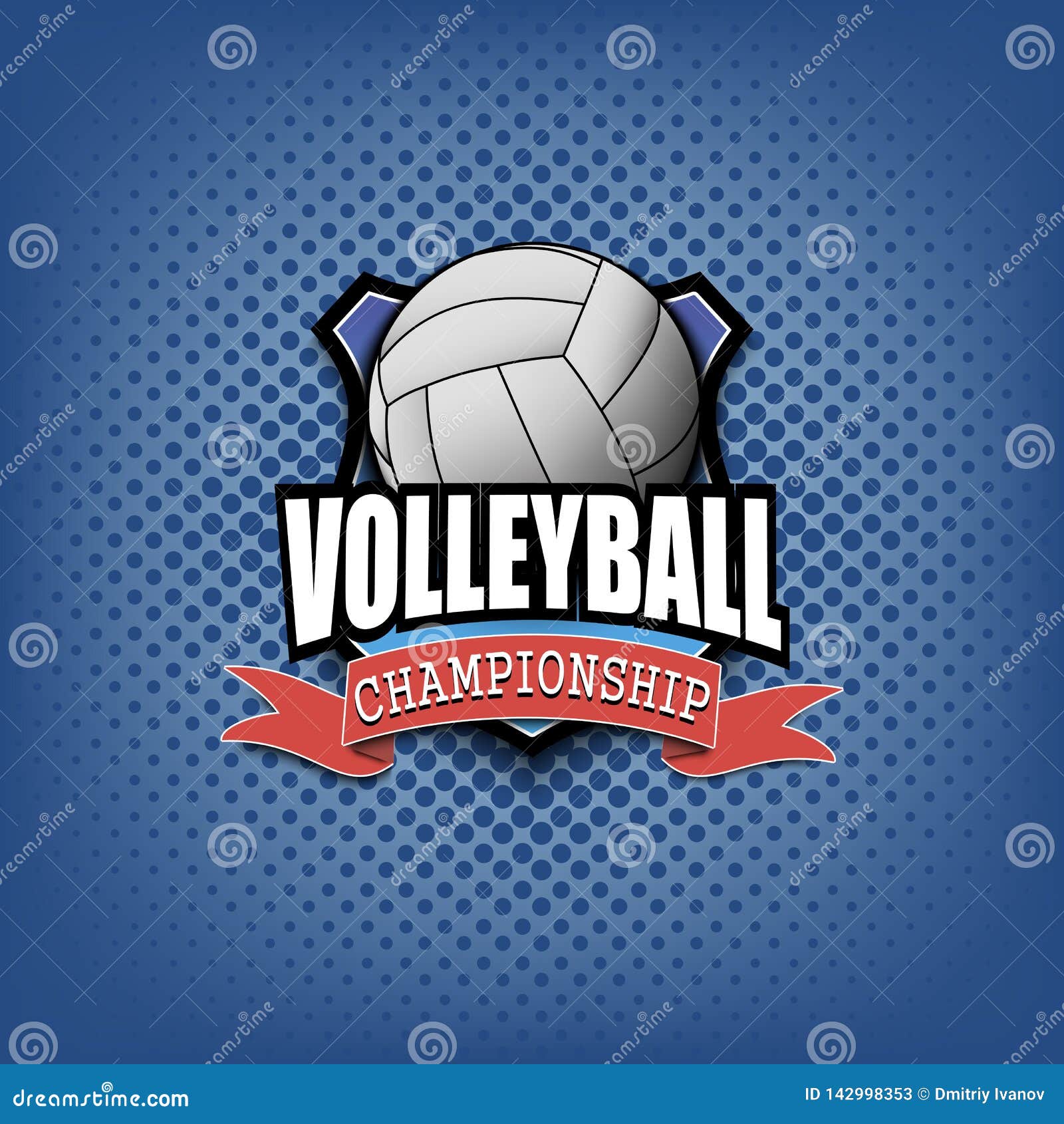 Volleyball Logo Template Design Stock Vector - Illustration of banner ...