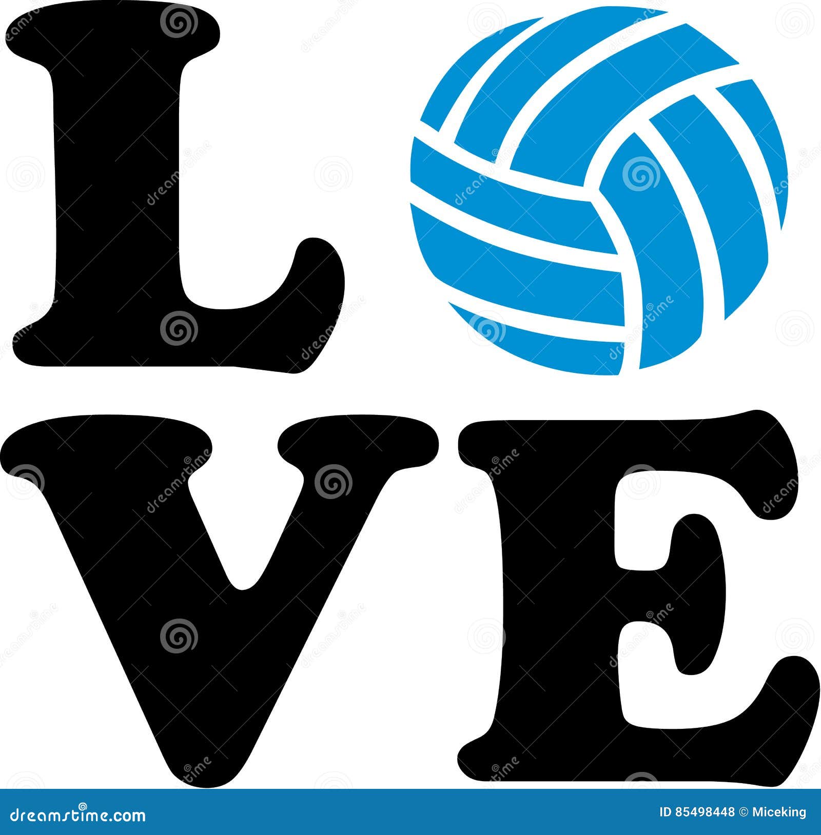 Volleyball Love with ball stock vector. Illustration of symbol 85498448