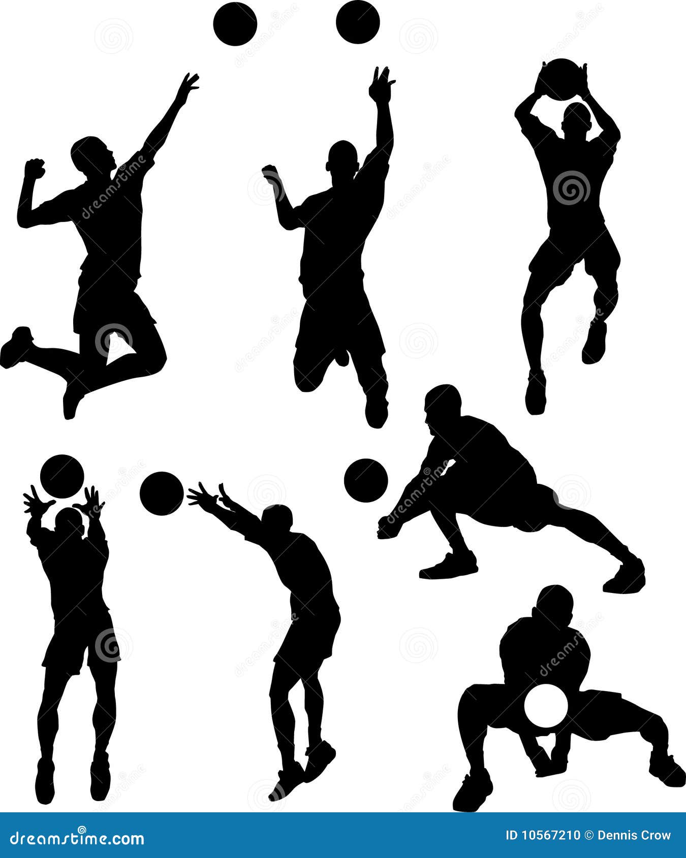 Volleyball Male Silhouettes Stock Photo Image 10567210