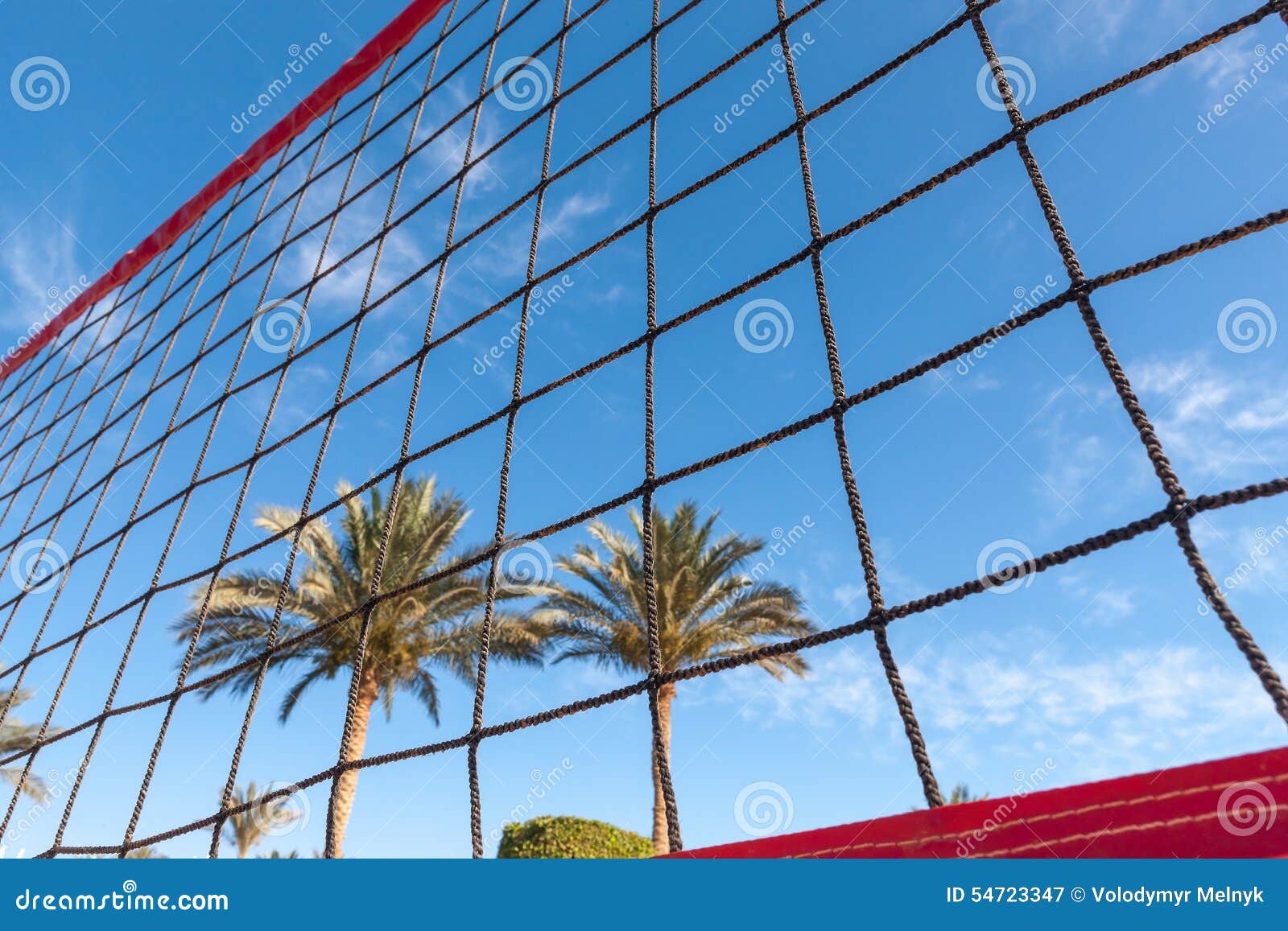 Volleyball Net on a Background Blue Sky Stock Image Image of sunny