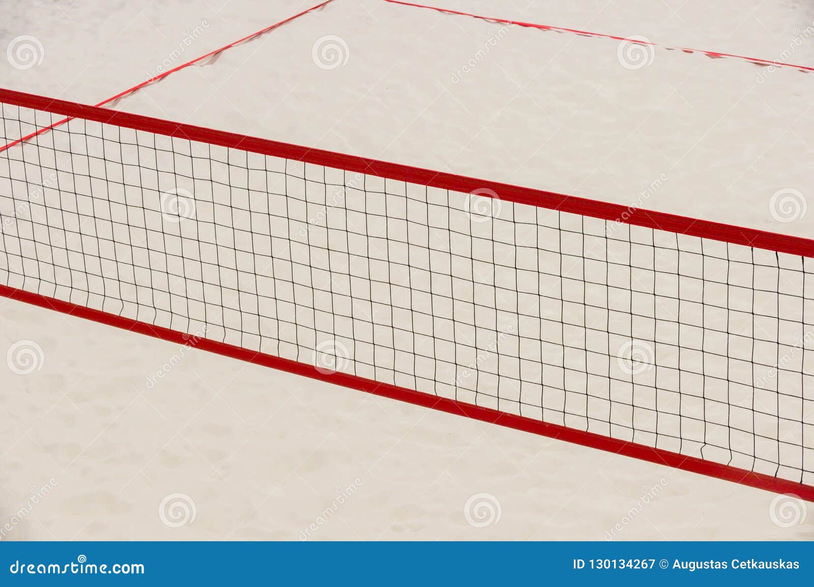 Volleyball Net on the Beach Sand for Background Design Stock Image