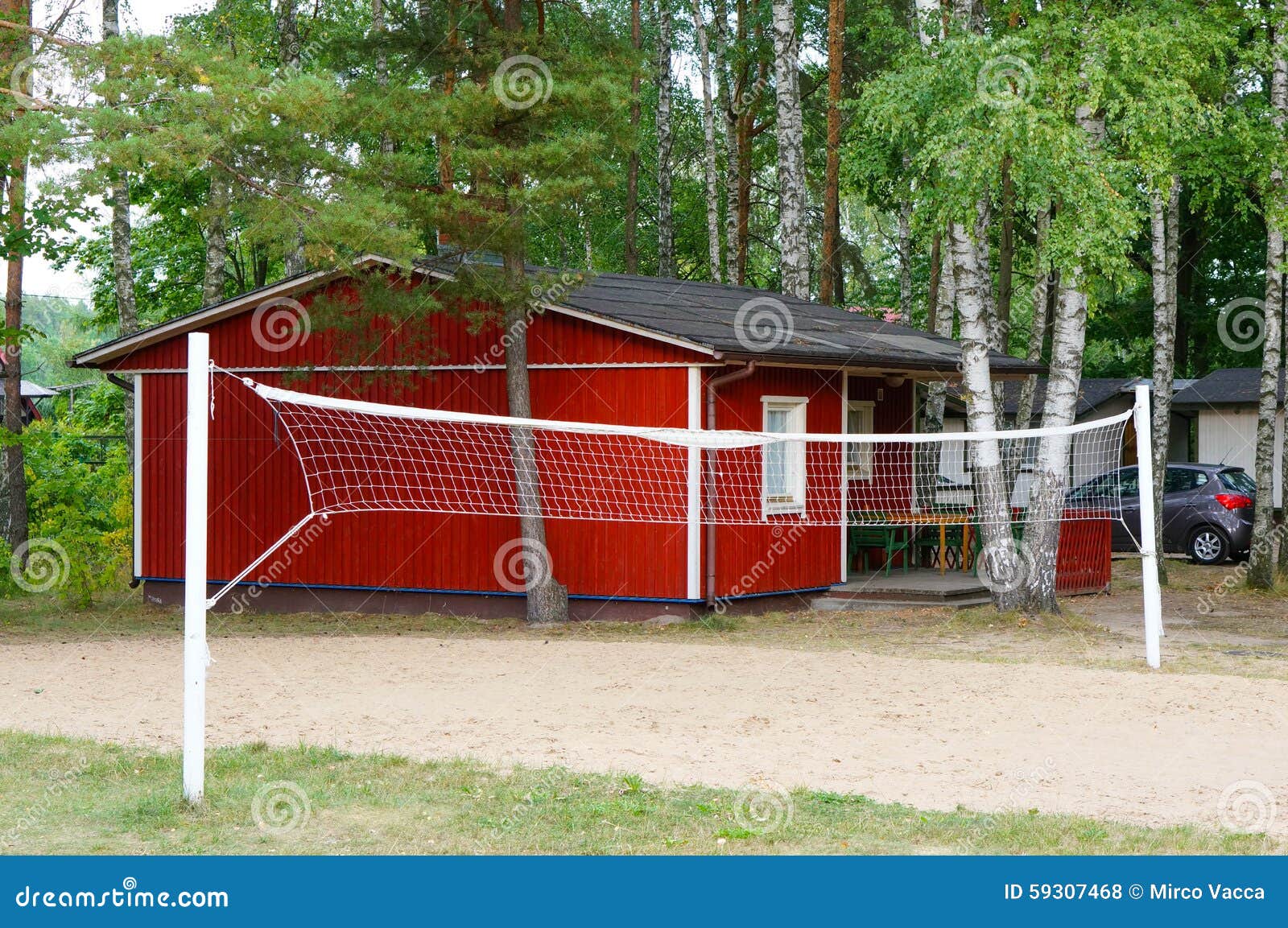 Volleyball net stock photo. Image of cottage, architecture 59307468