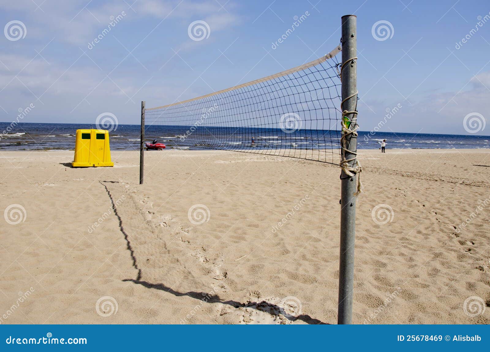 Volleyball Nets on the Empty Resort Beach Stock Image Image of game