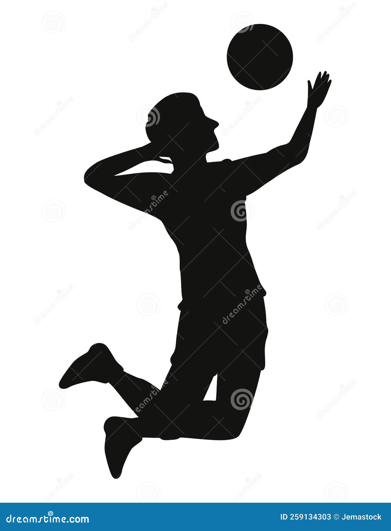 Volleyball Player Diving Ball Stock Vector Illustration of isolated