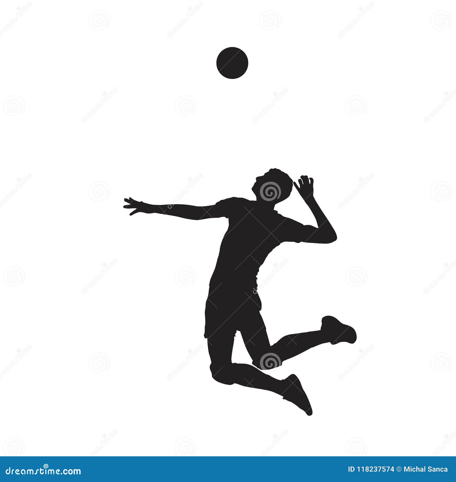 Volleyball Player Isolated Vector Silhouette, Side View Stock Vector ...