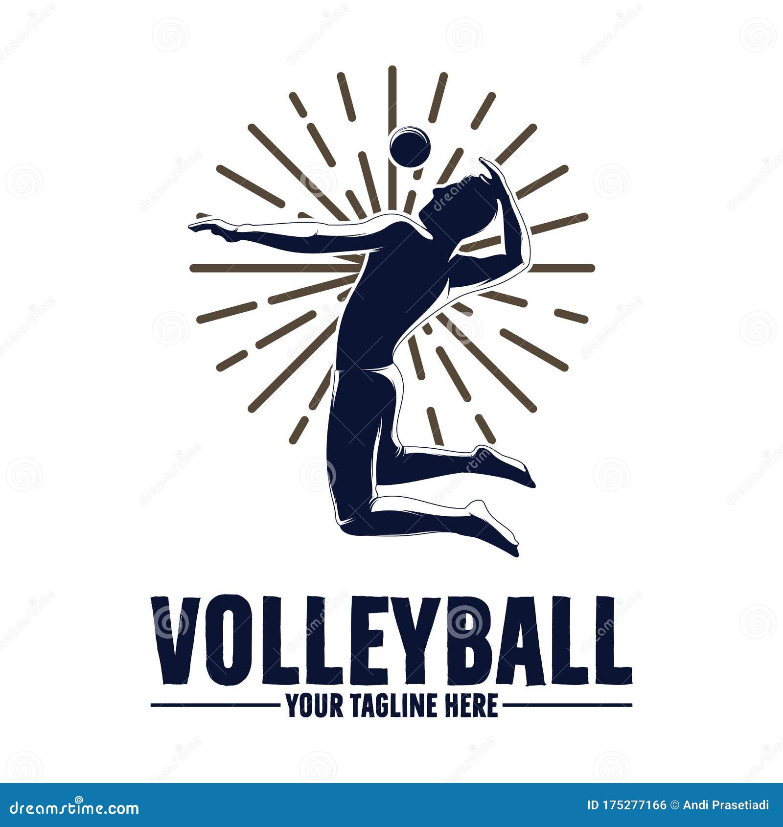 Volleyball Player Logo Vector Design Illustration Stock Vector ...